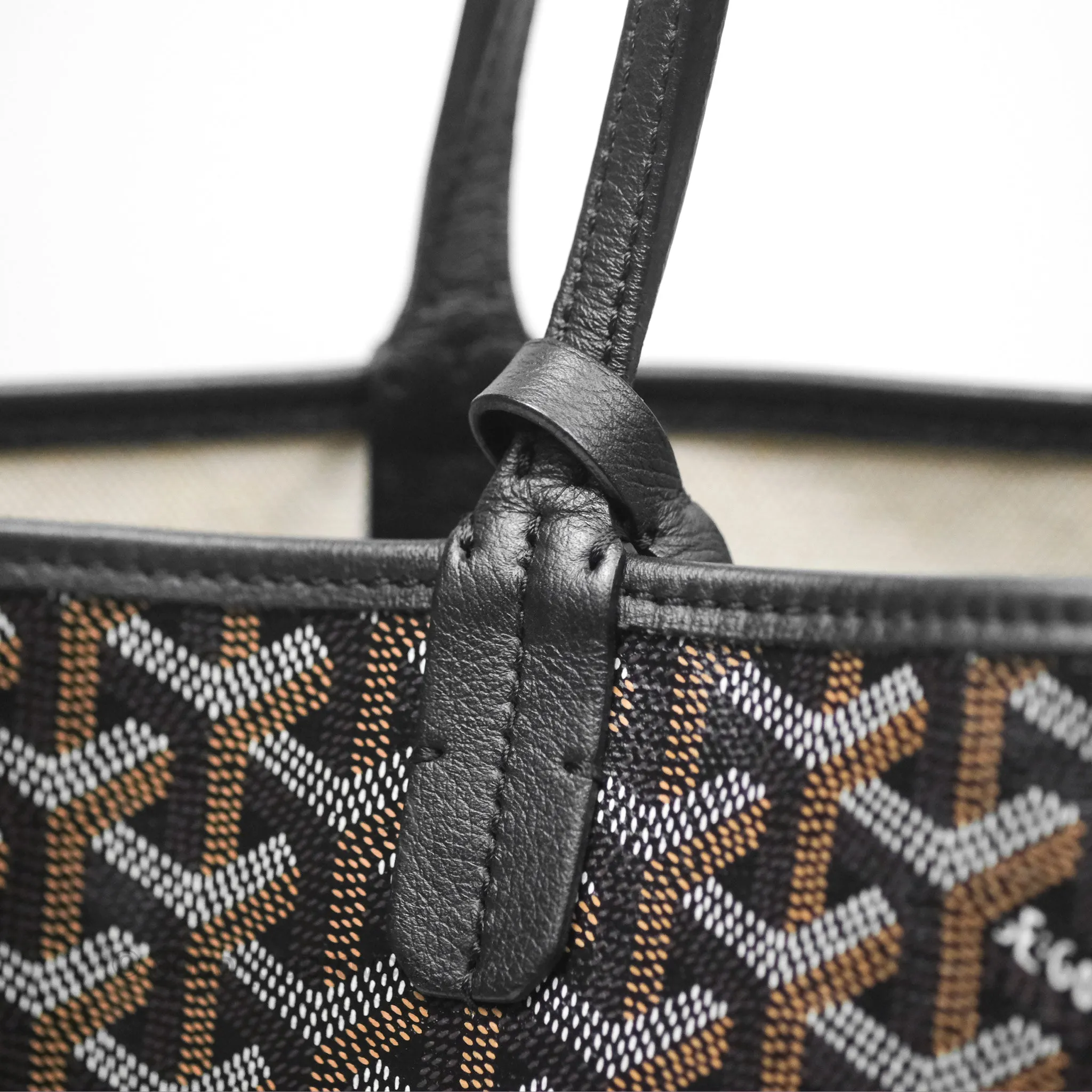 Goyard St Louis Tote PM Goyardine Canvas Black