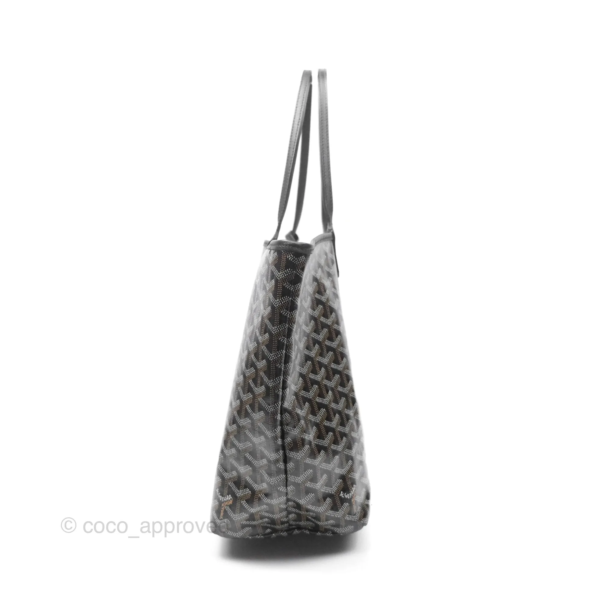 Goyard St Louis Tote PM Goyardine Canvas Black