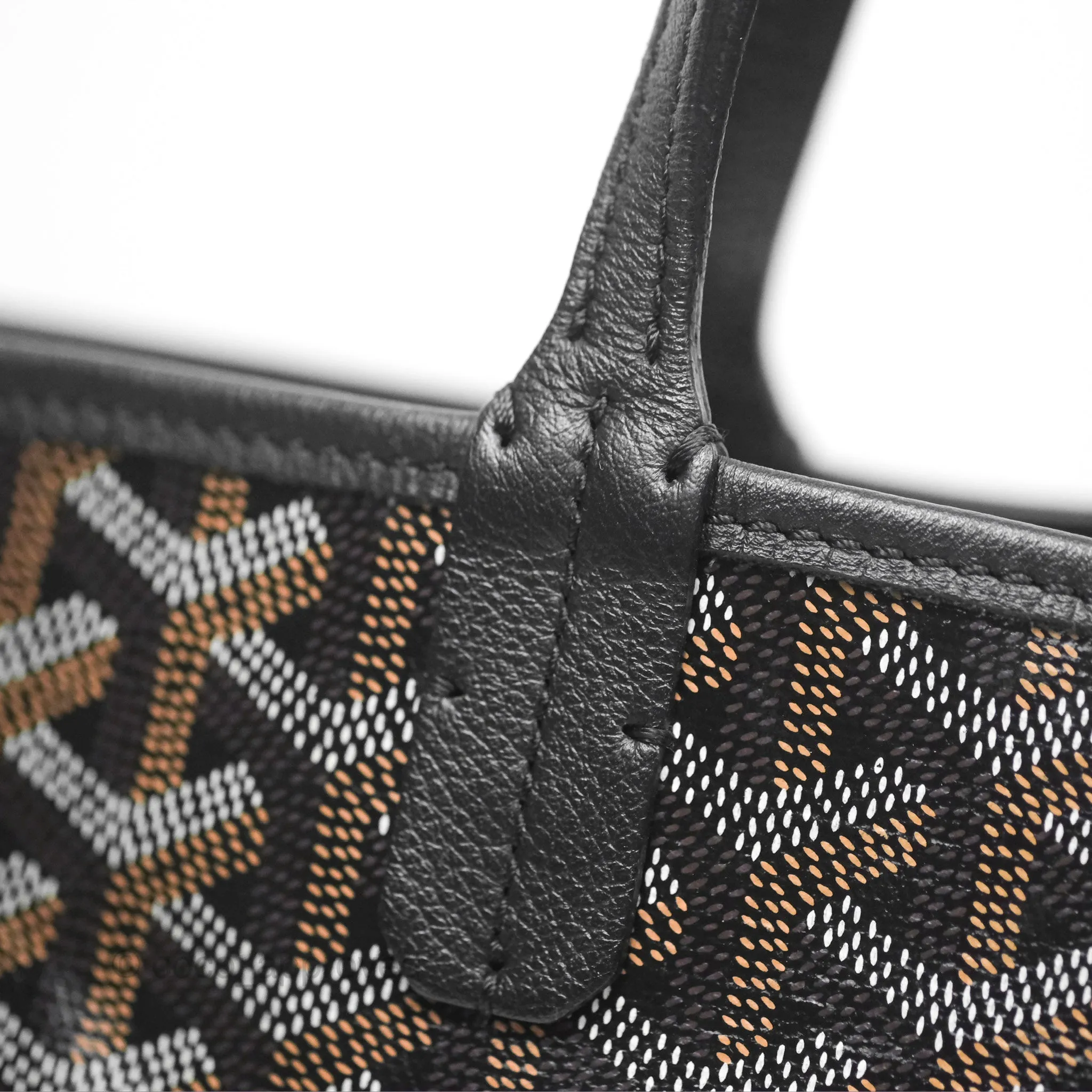 Goyard St Louis Tote PM Goyardine Canvas Black