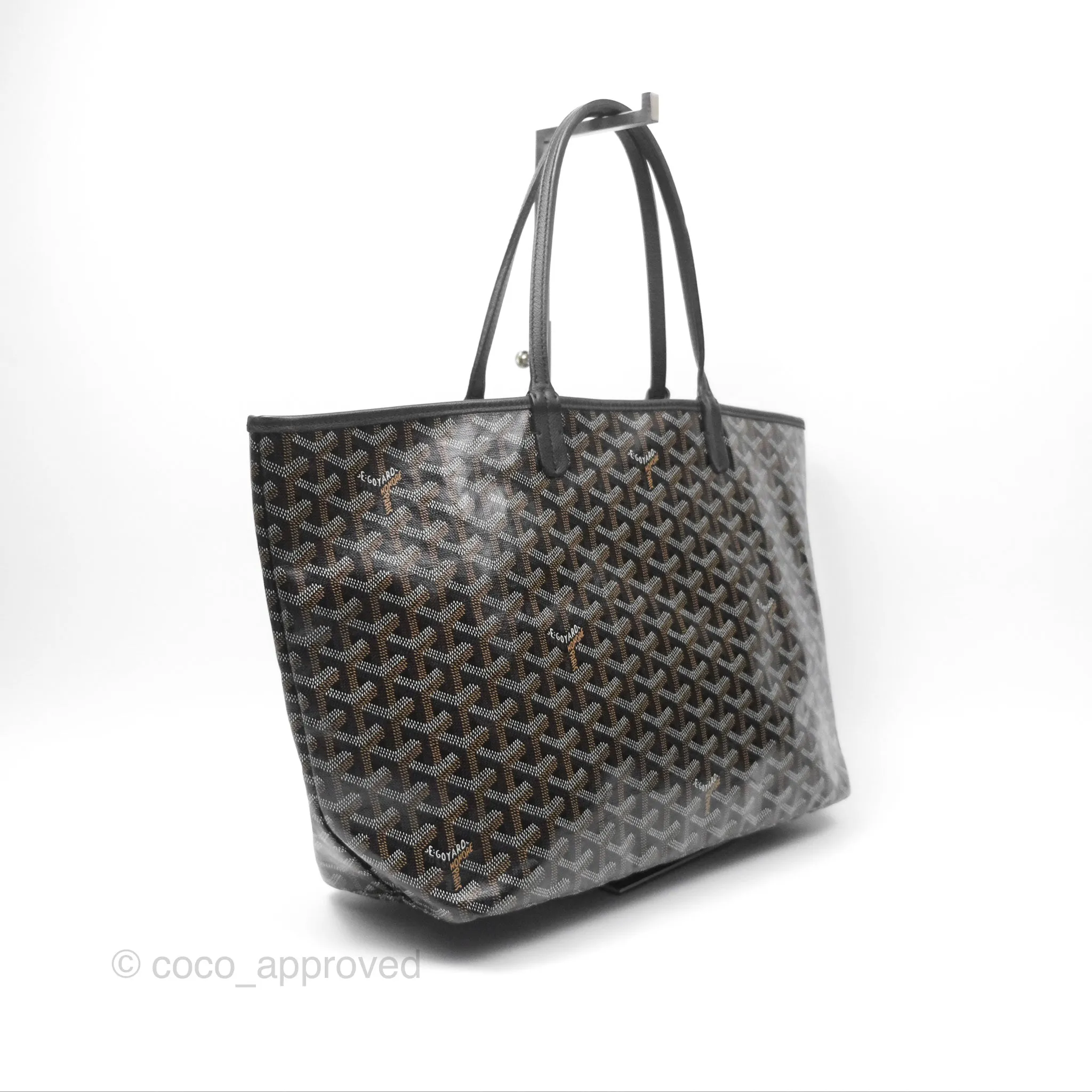 Goyard St Louis Tote PM Goyardine Canvas Black