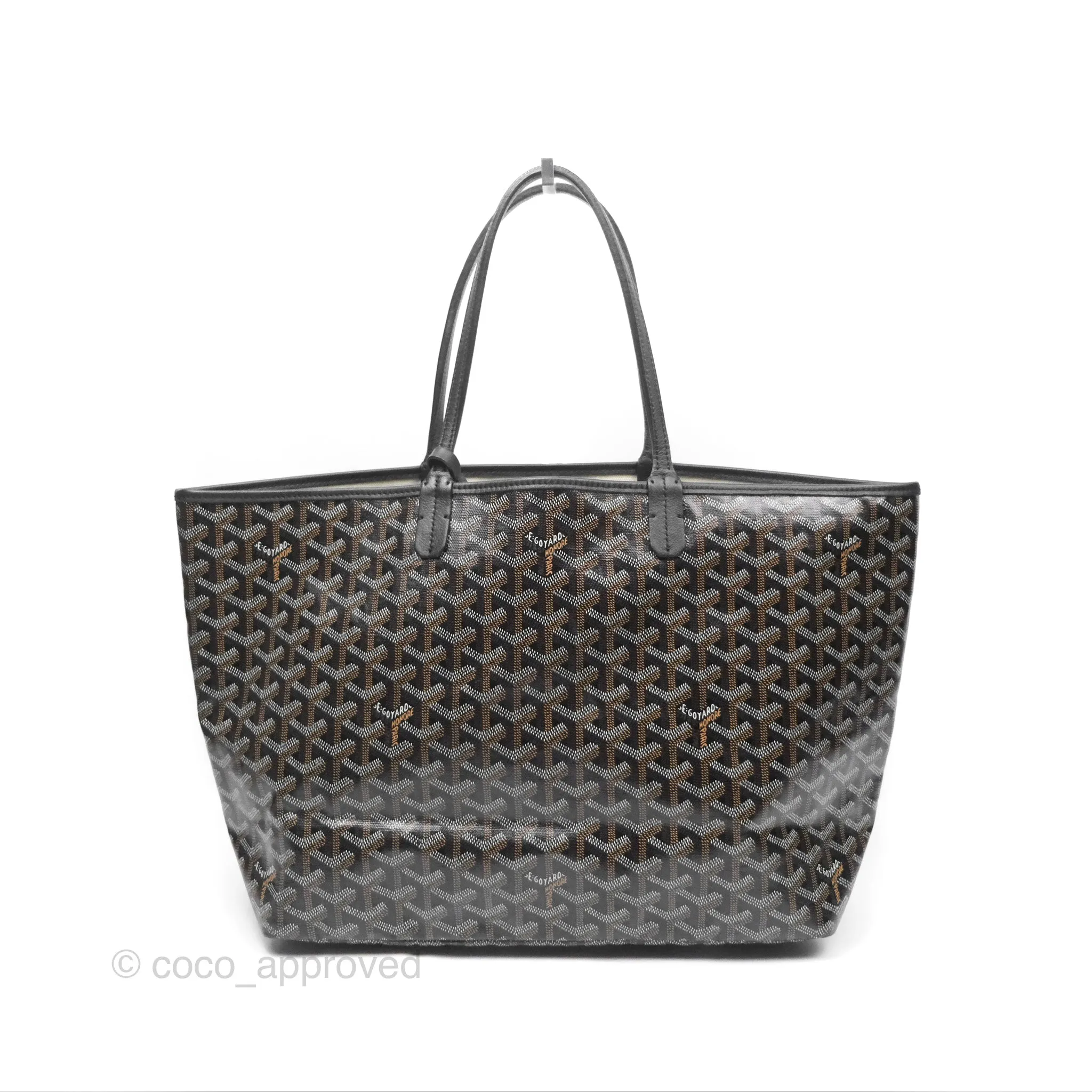 Goyard St Louis Tote PM Goyardine Canvas Black