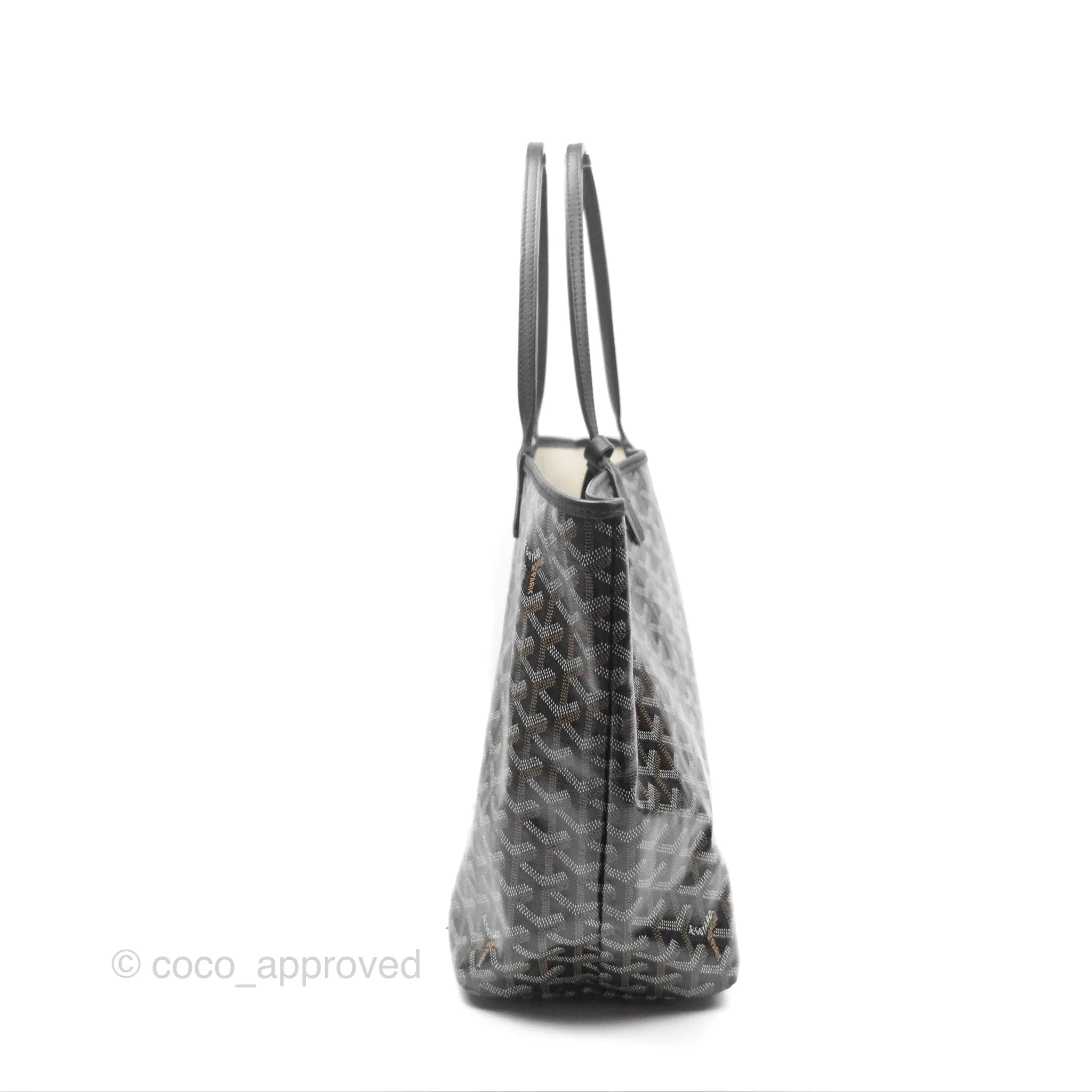 Goyard St Louis Tote PM Goyardine Canvas Black