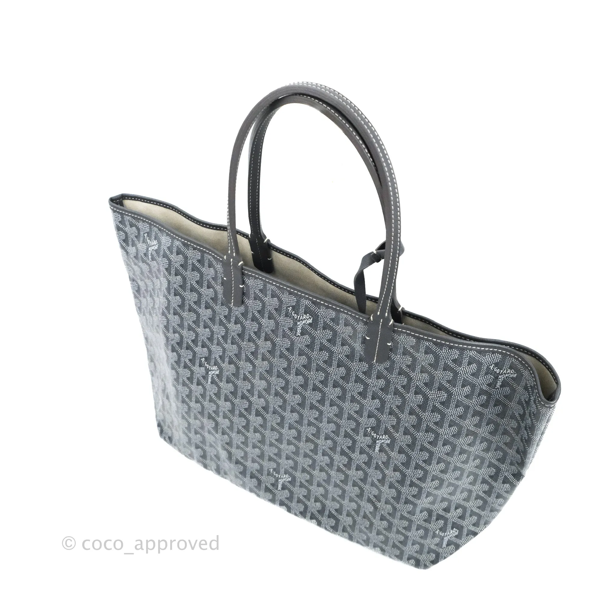 Goyard St Louis Tote PM Goyardine Canvas Grey
