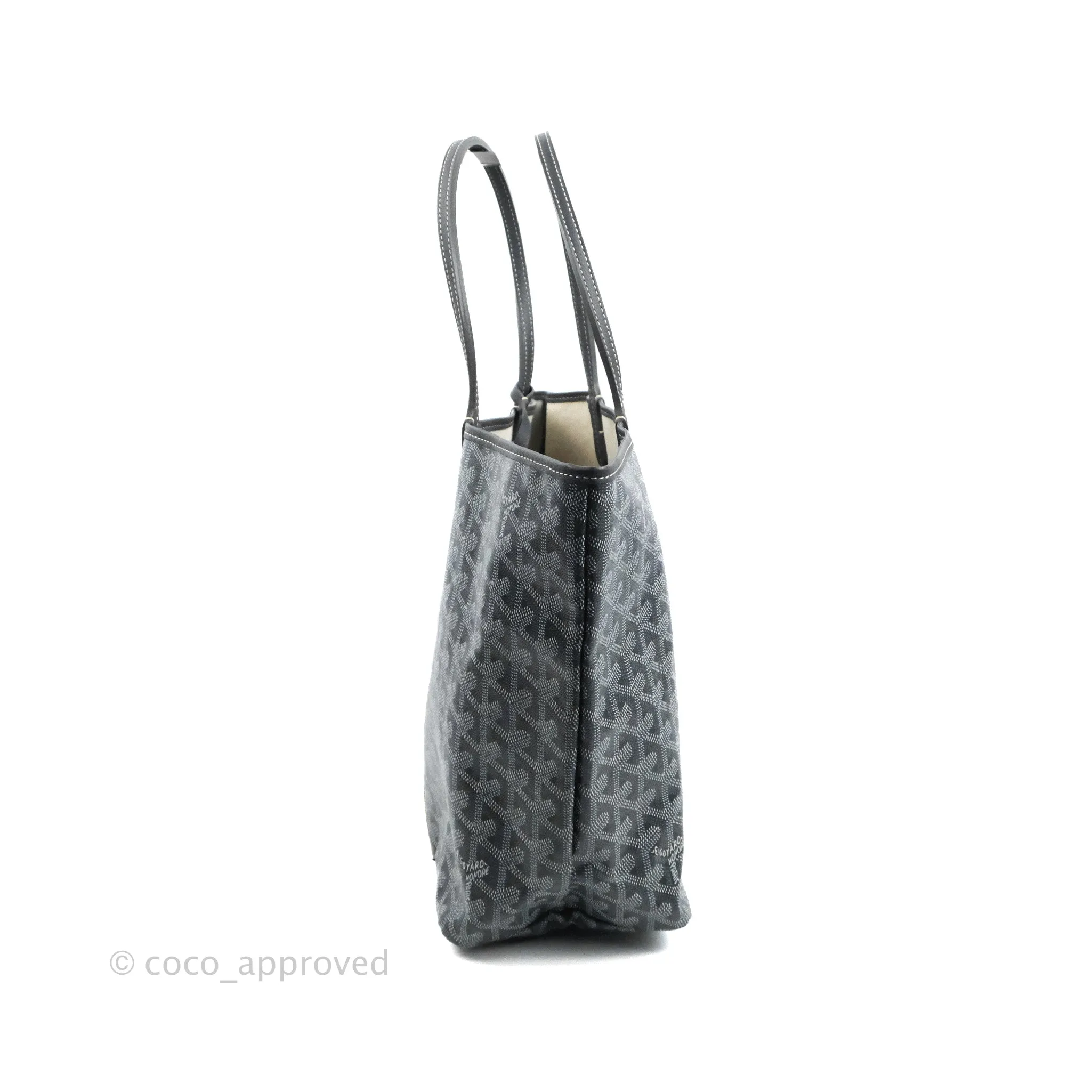 Goyard St Louis Tote PM Goyardine Canvas Grey
