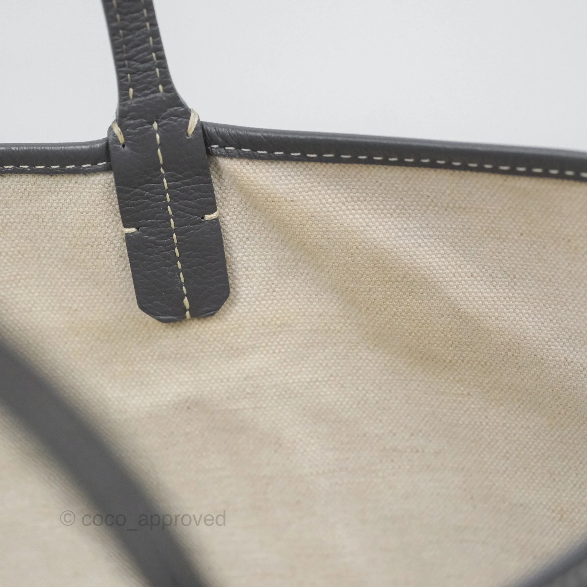 Goyard St Louis Tote PM Grey Canvas