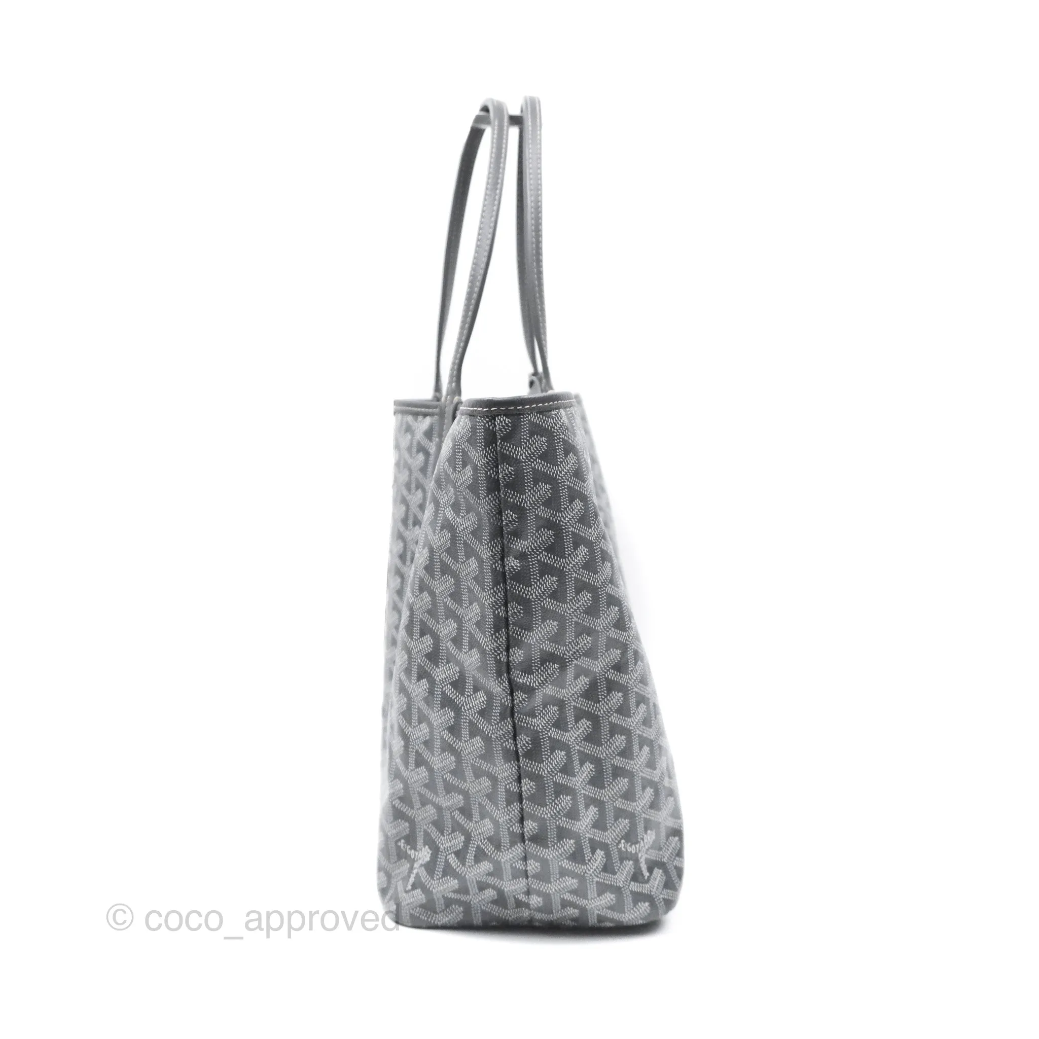 Goyard St Louis Tote PM Grey Canvas