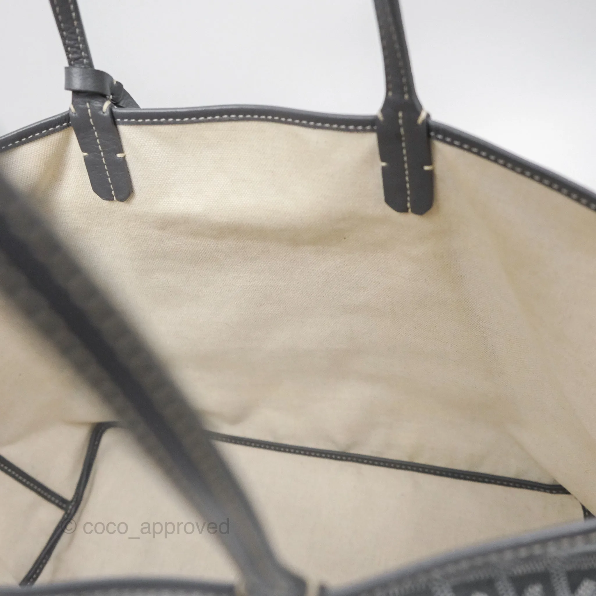 Goyard St Louis Tote PM Grey Canvas