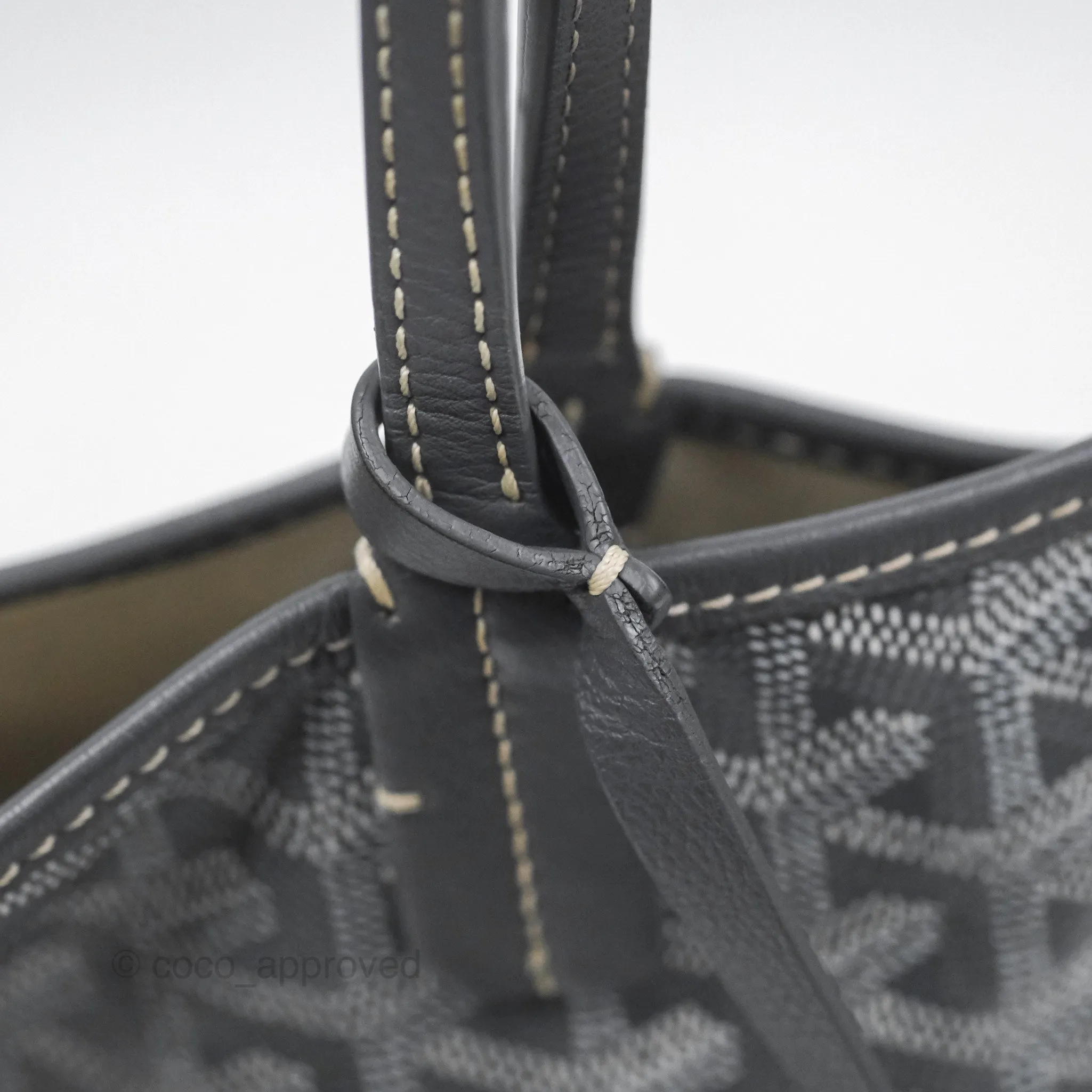 Goyard St Louis Tote PM Grey Canvas