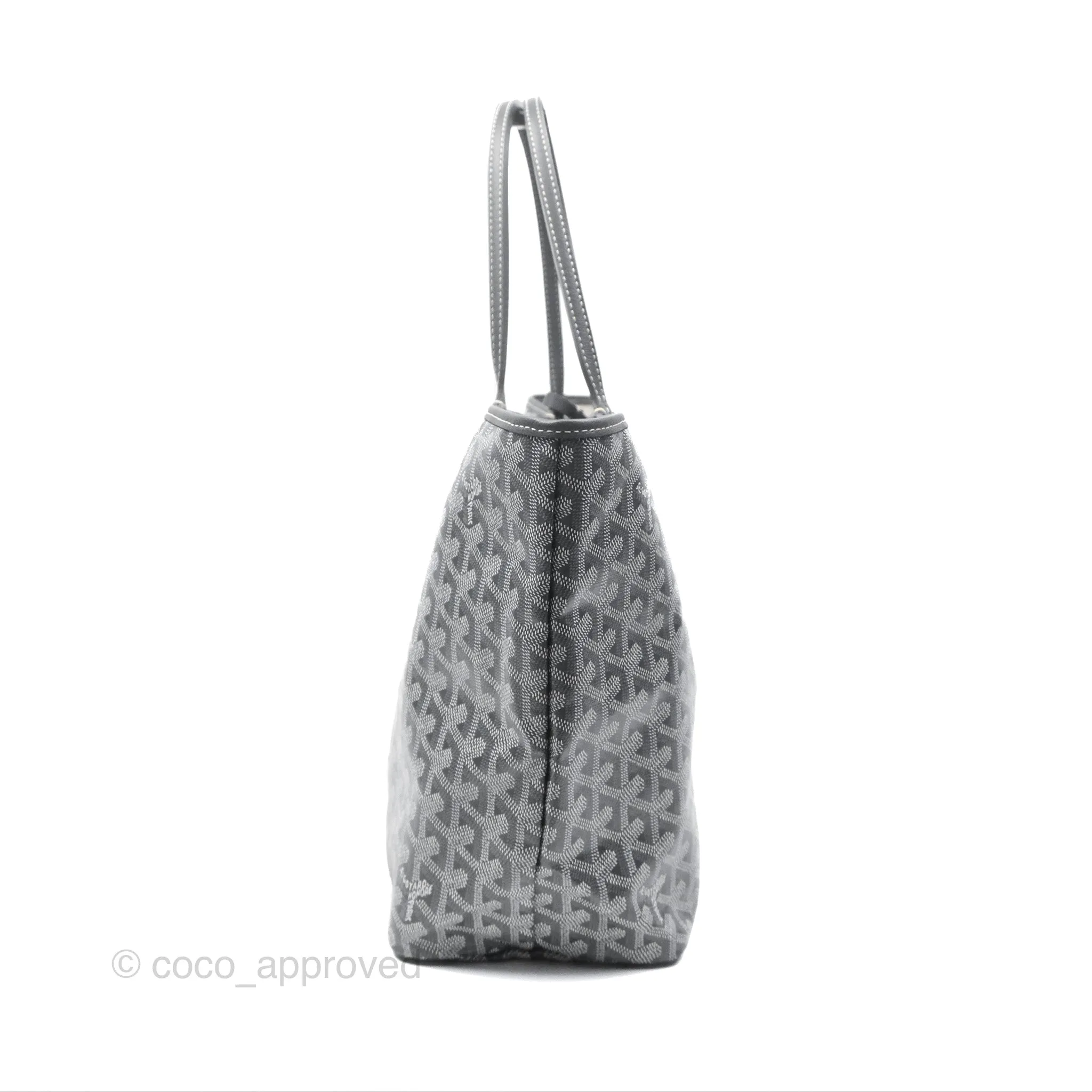 Goyard St Louis Tote PM Grey Canvas