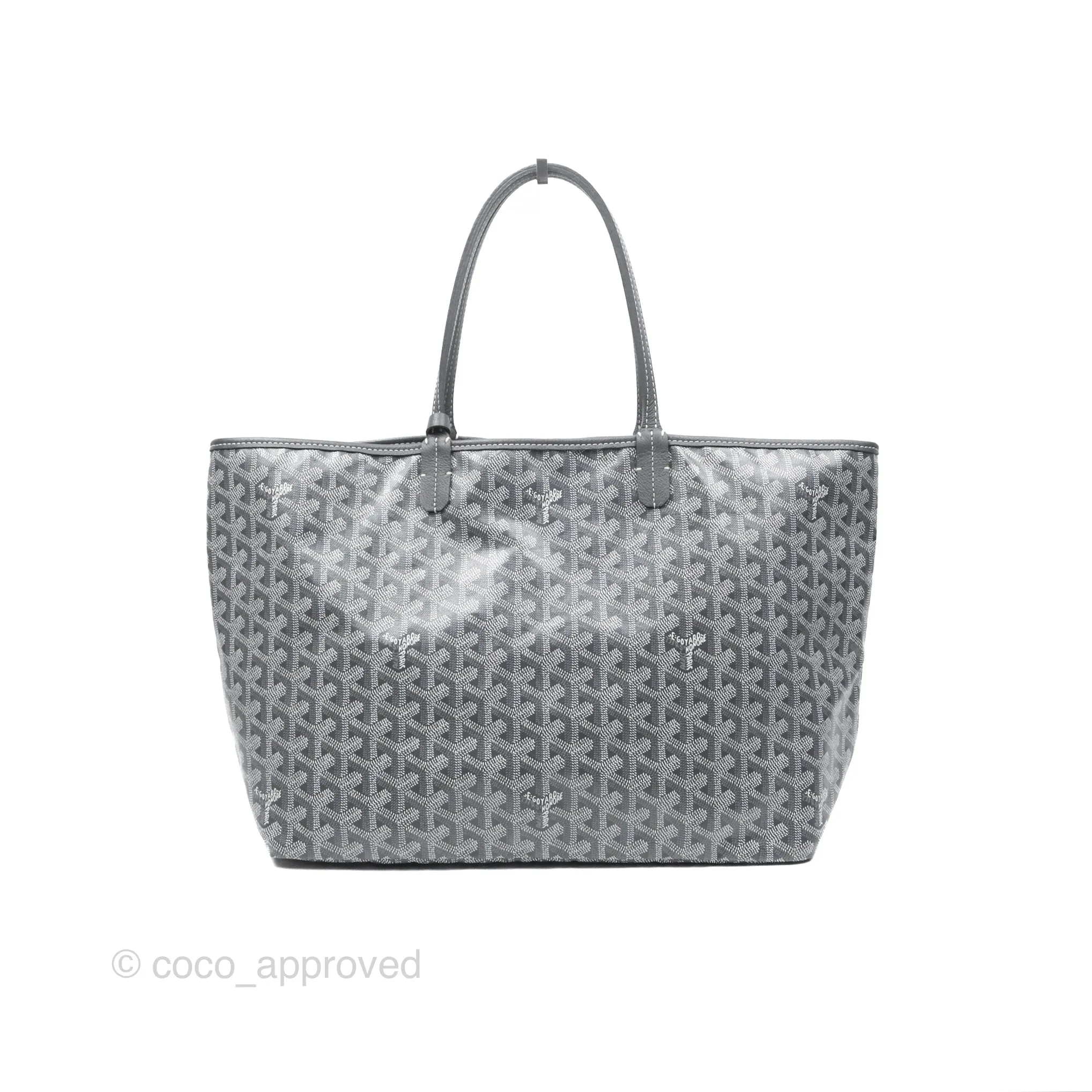 Goyard St Louis Tote PM Grey Canvas