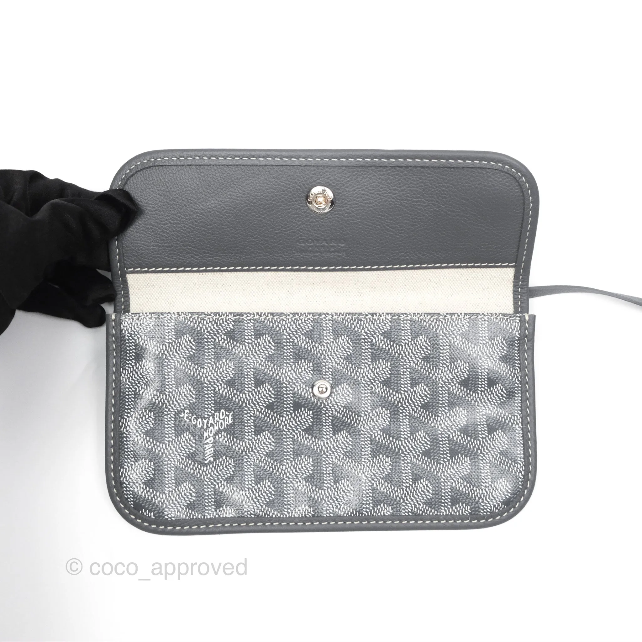 Goyard St Louis Tote PM Grey Canvas