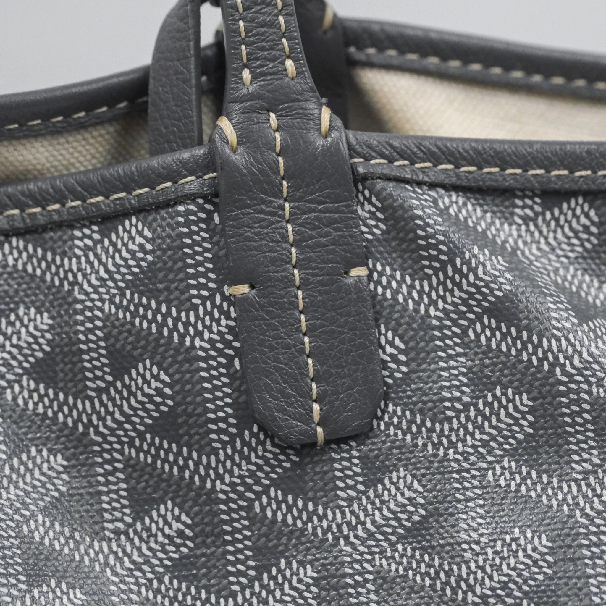 Goyard St Louis Tote PM Grey Canvas