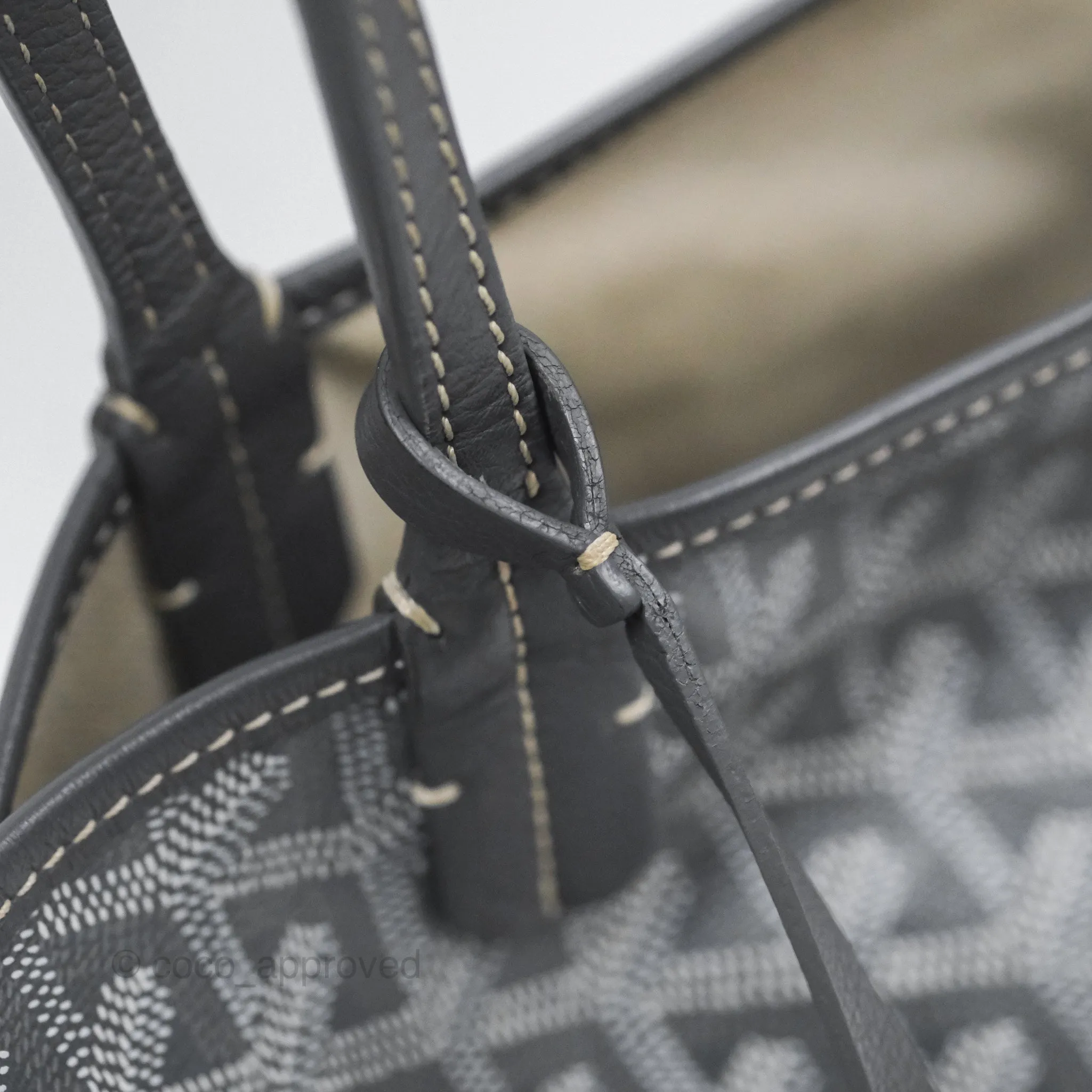 Goyard St Louis Tote PM Grey Canvas