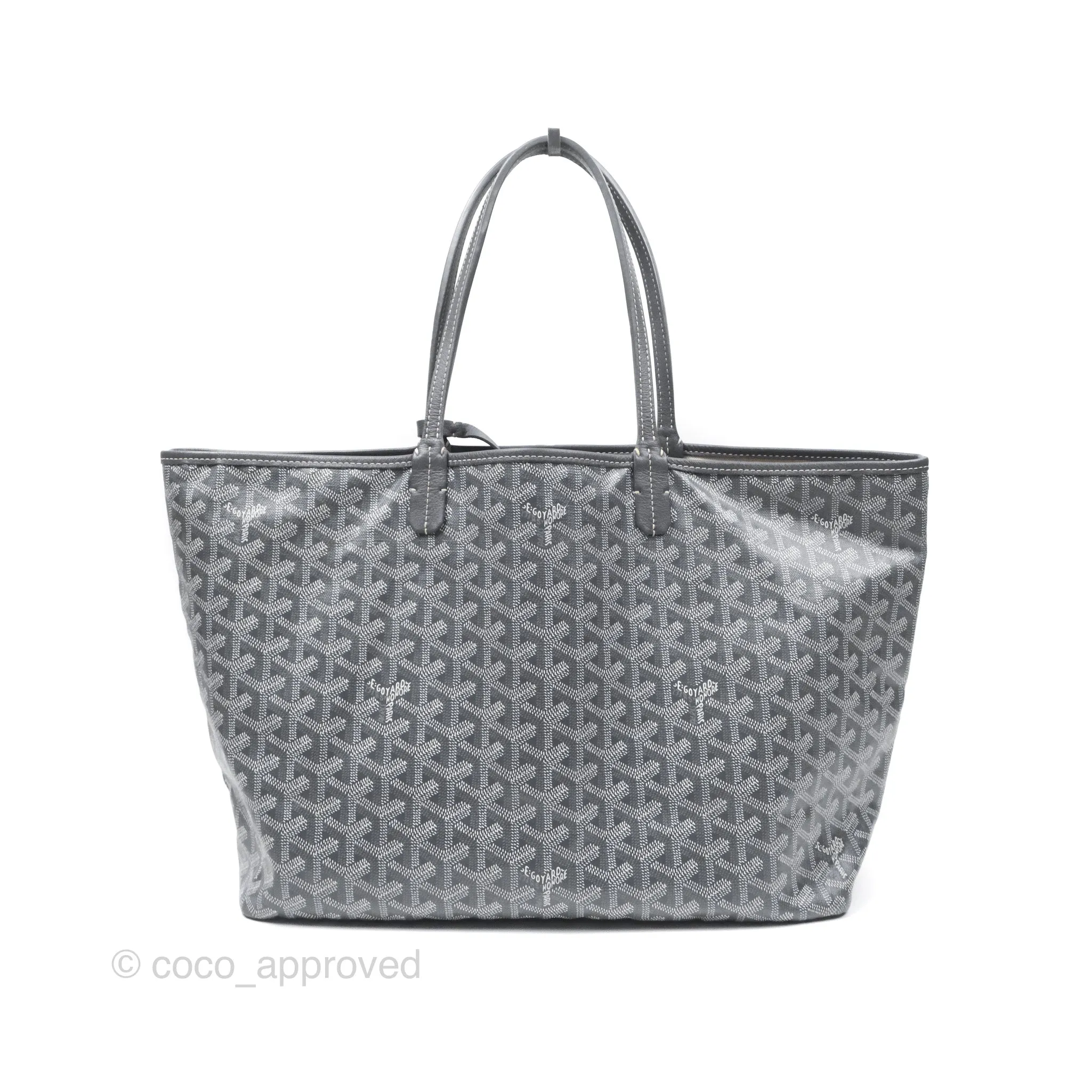 Goyard St Louis Tote PM Grey Canvas
