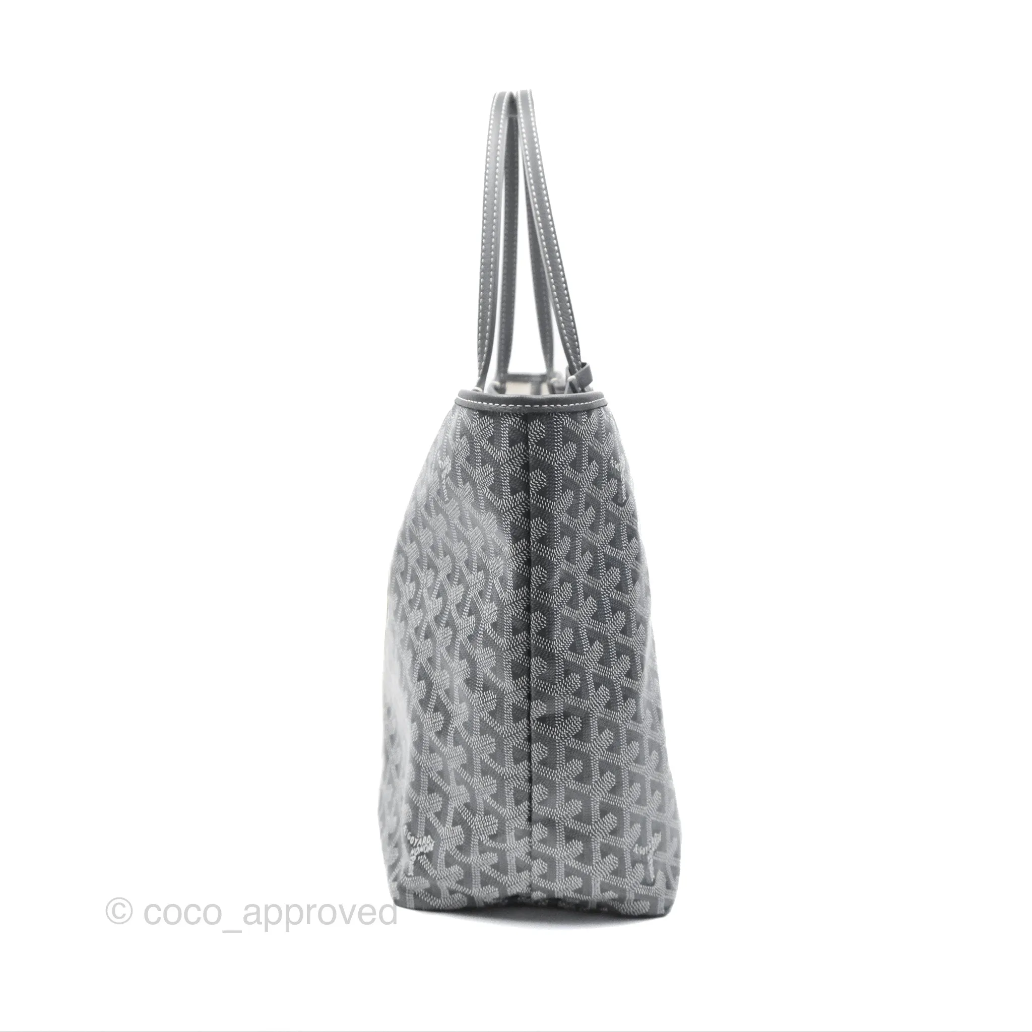 Goyard St Louis Tote PM Grey Canvas
