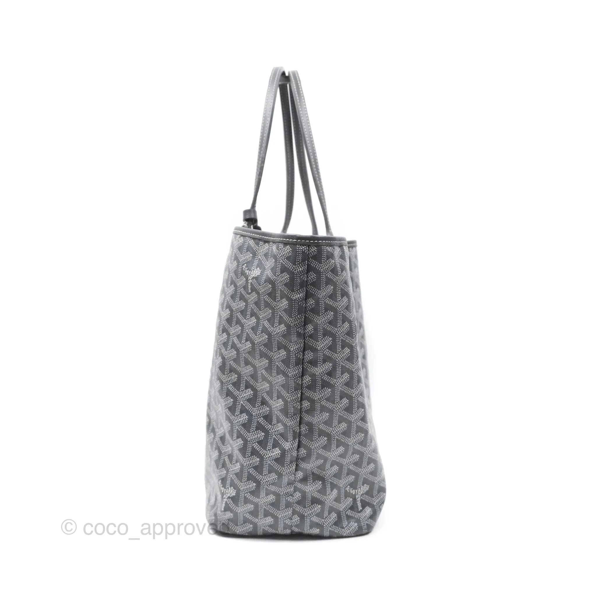 Goyard St Louis Tote PM Grey Canvas