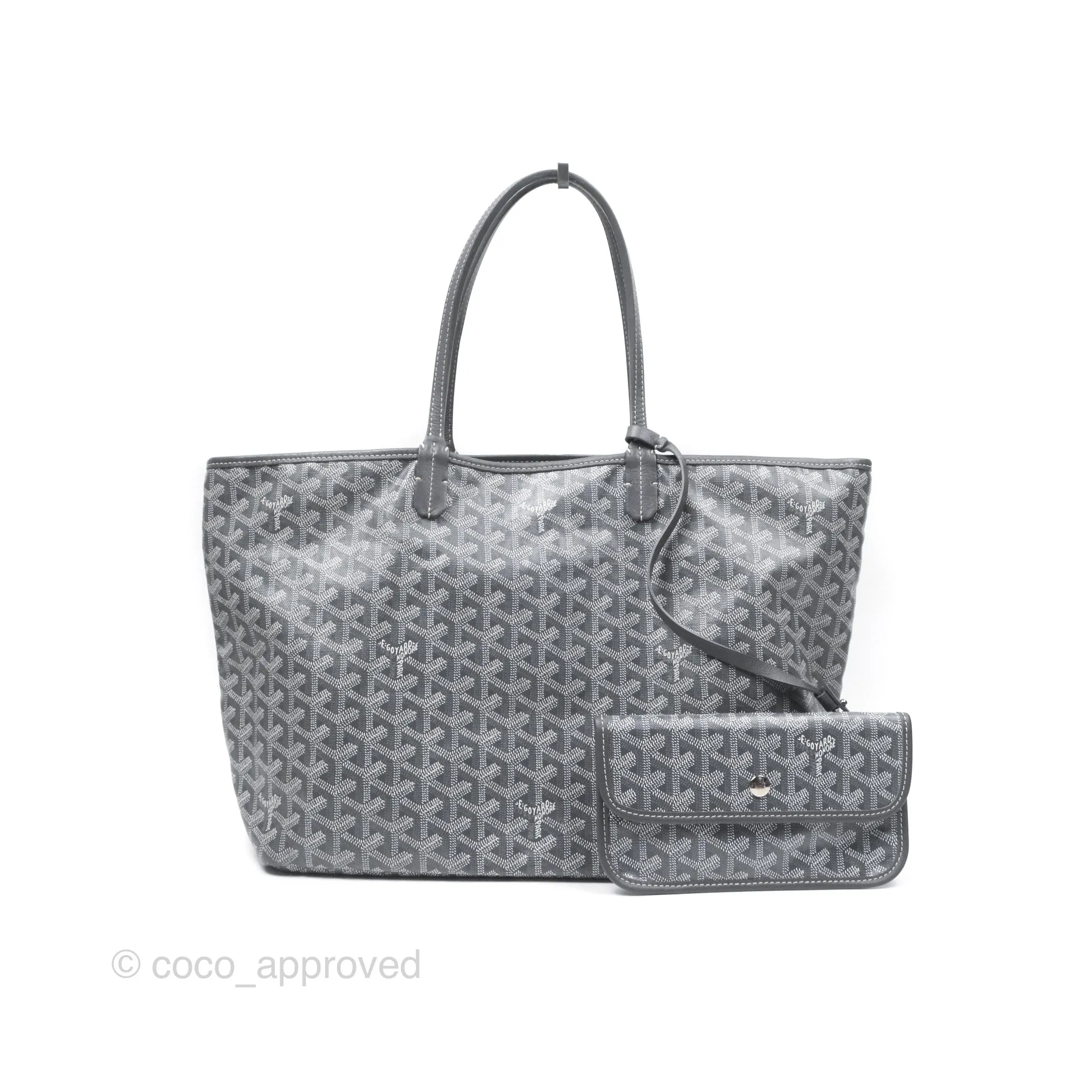 Goyard St Louis Tote PM Grey Canvas