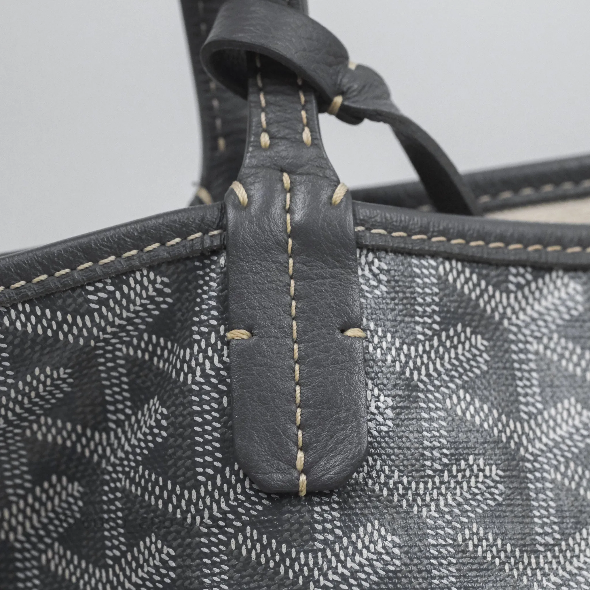 Goyard St Louis Tote PM Grey Canvas