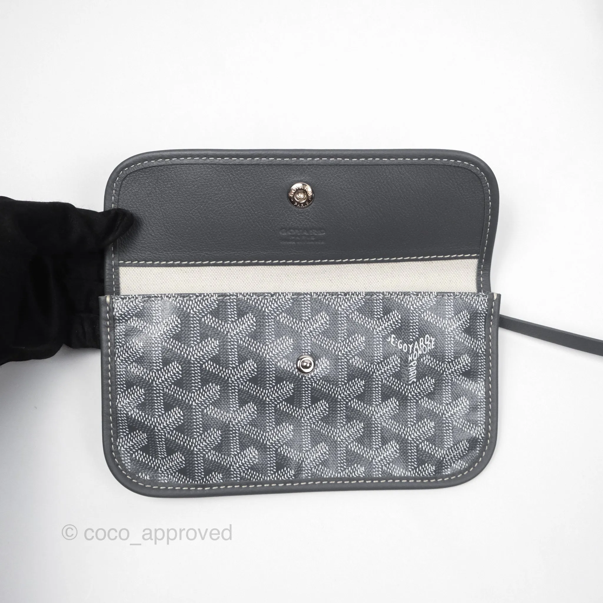 Goyard St Louis Tote PM Grey Canvas
