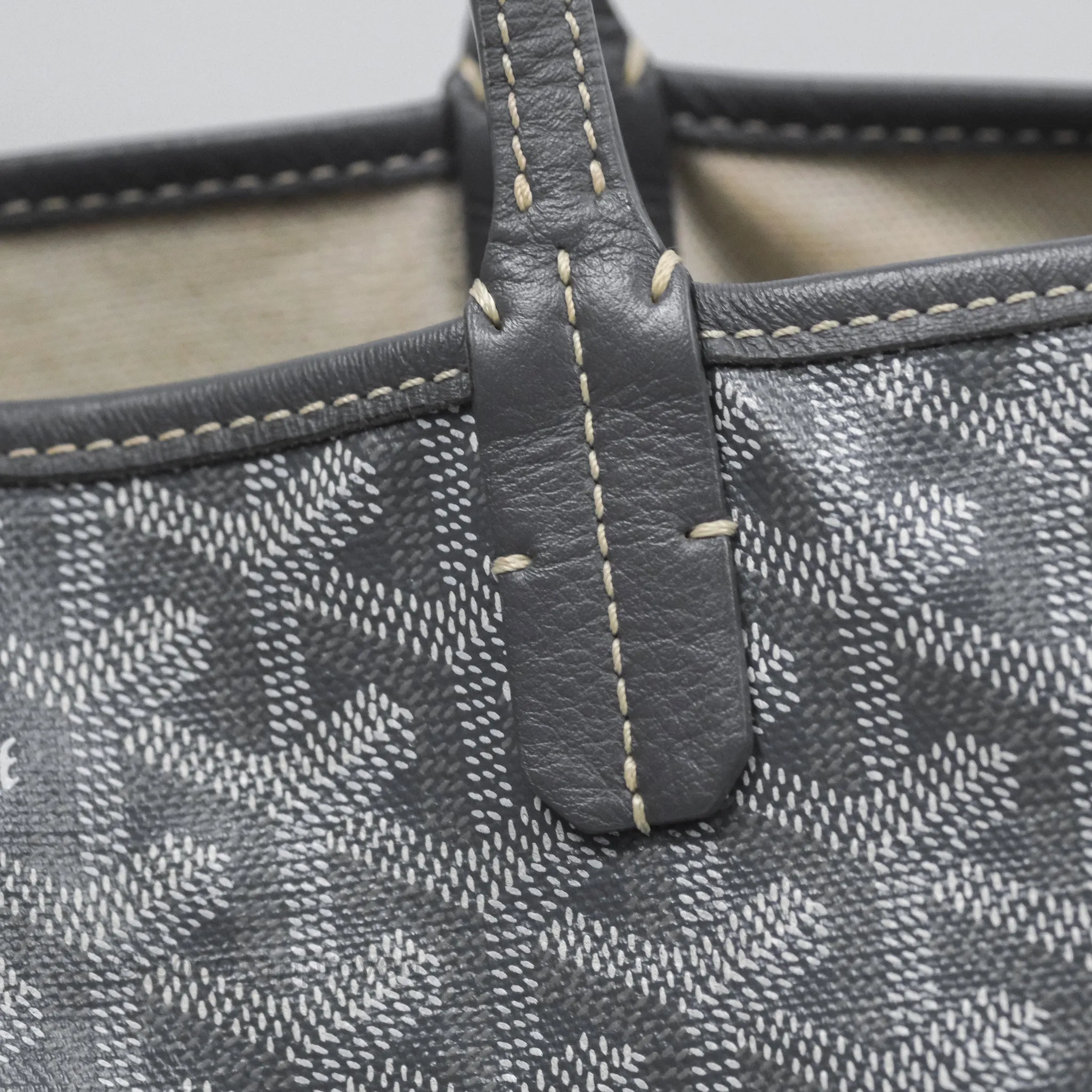 Goyard St Louis Tote PM Grey Canvas