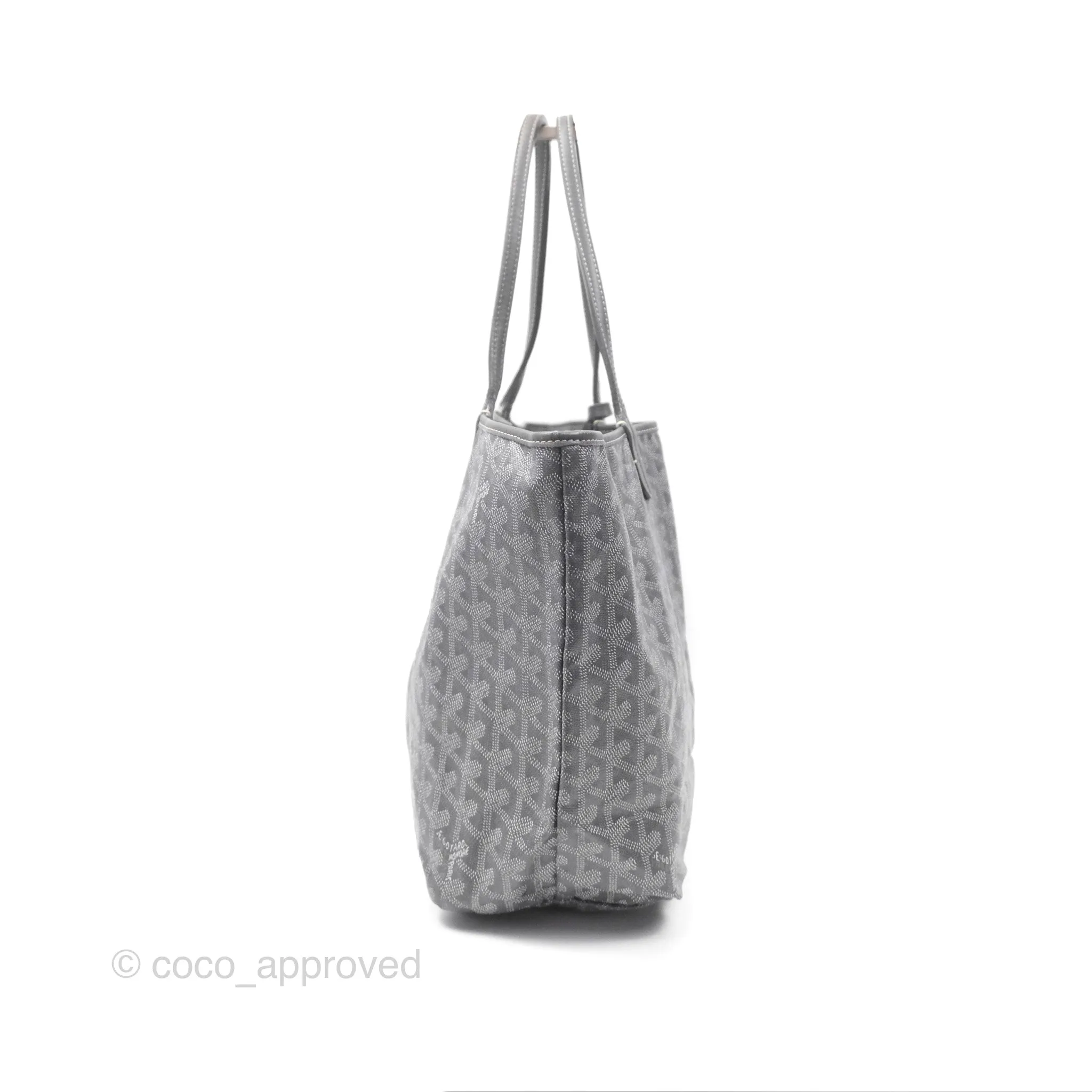 Goyard St Louis Tote PM Grey Goyardine Canvas