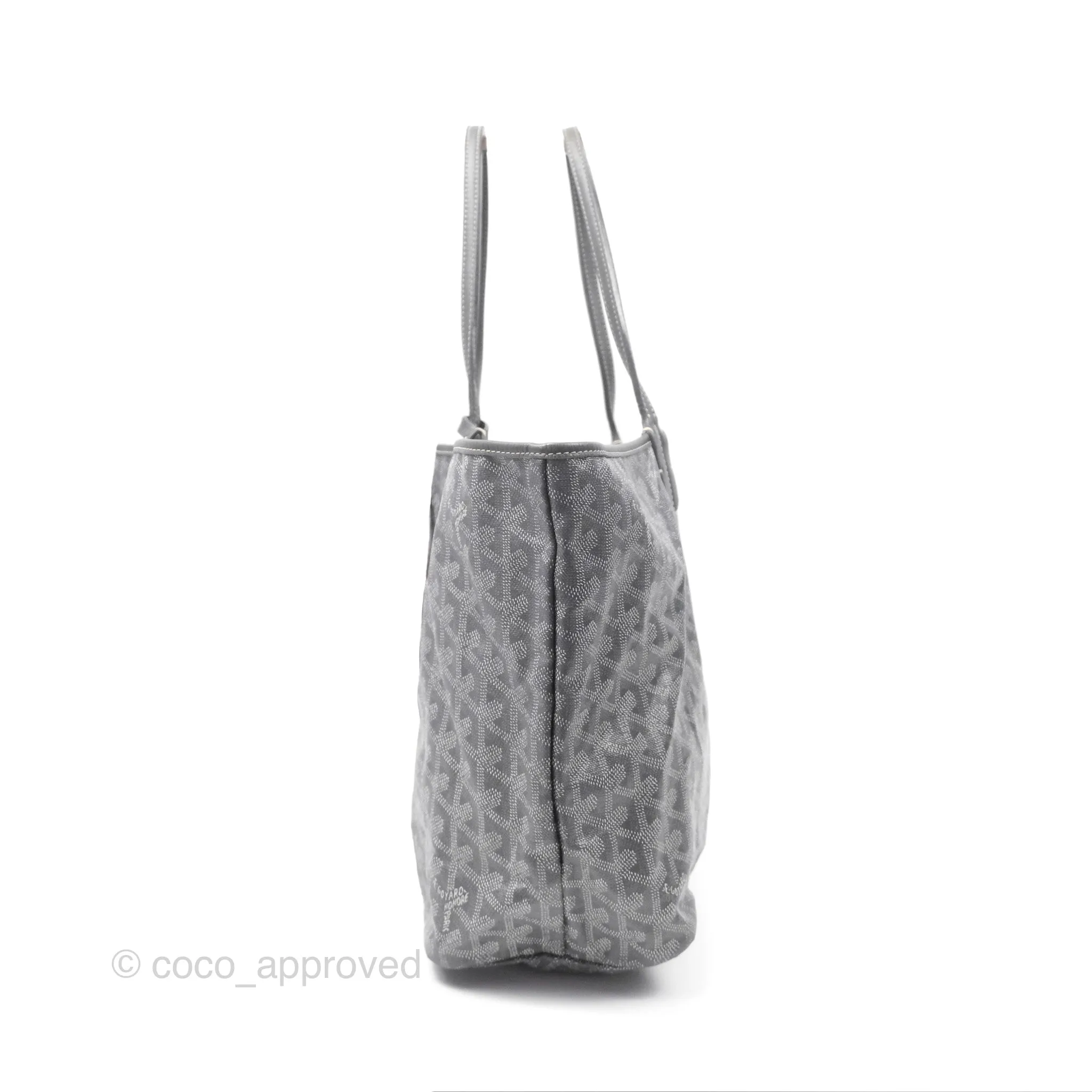 Goyard St Louis Tote PM Grey Goyardine Canvas