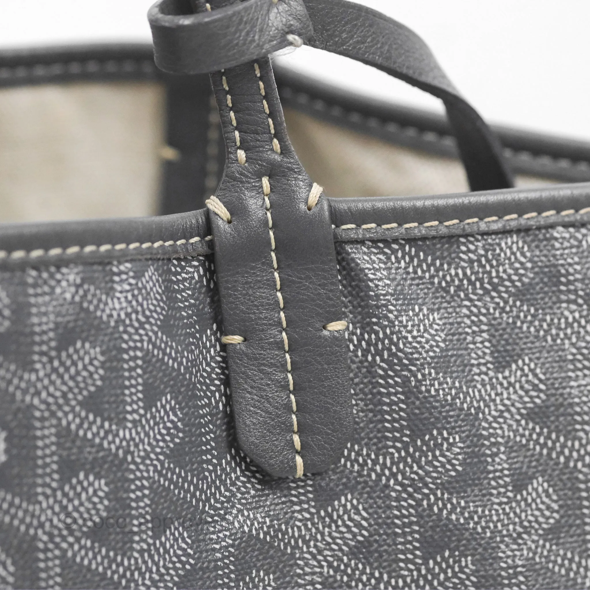 Goyard St Louis Tote PM Grey Goyardine Canvas