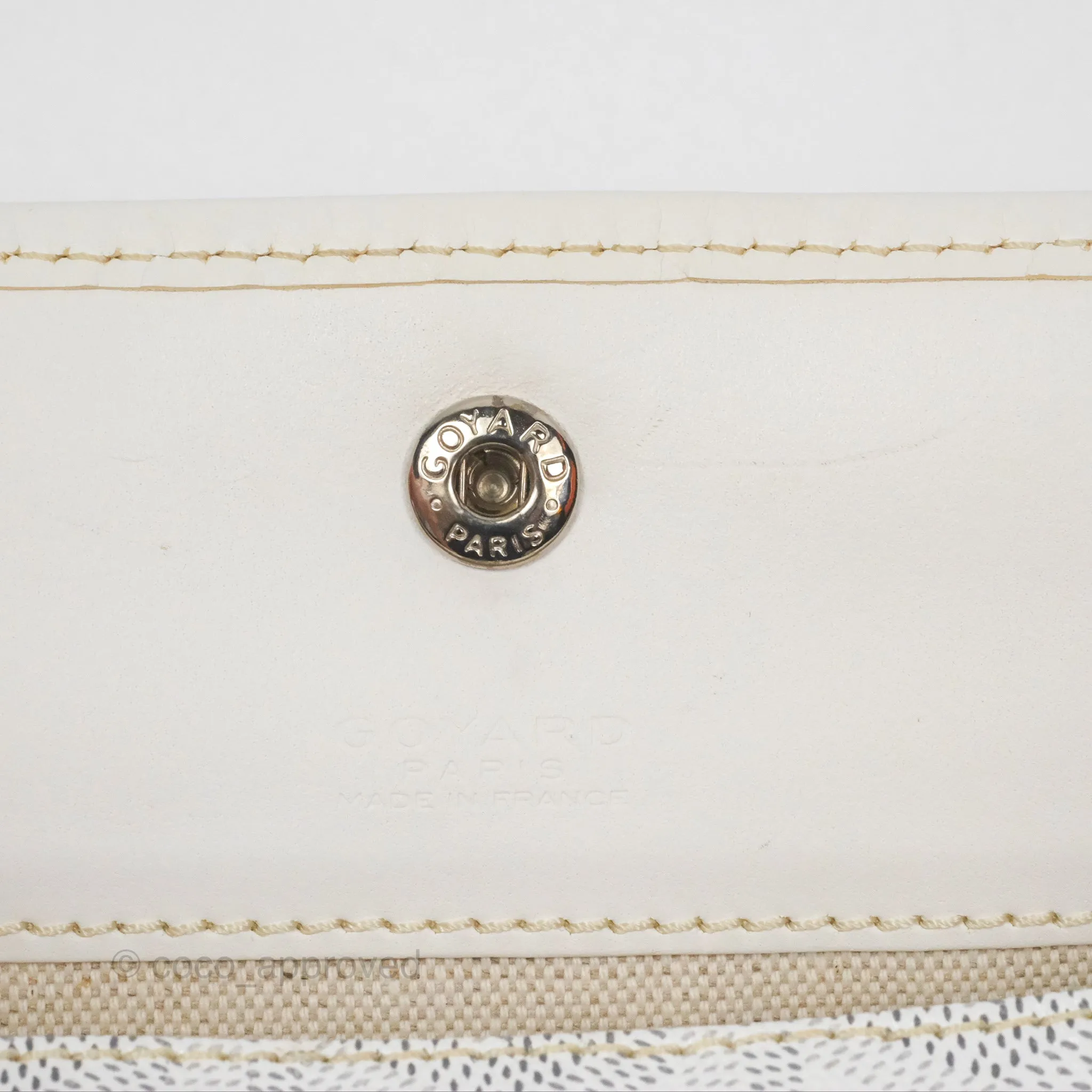 Goyard St Louis Tote PM White Goyardine Canvas