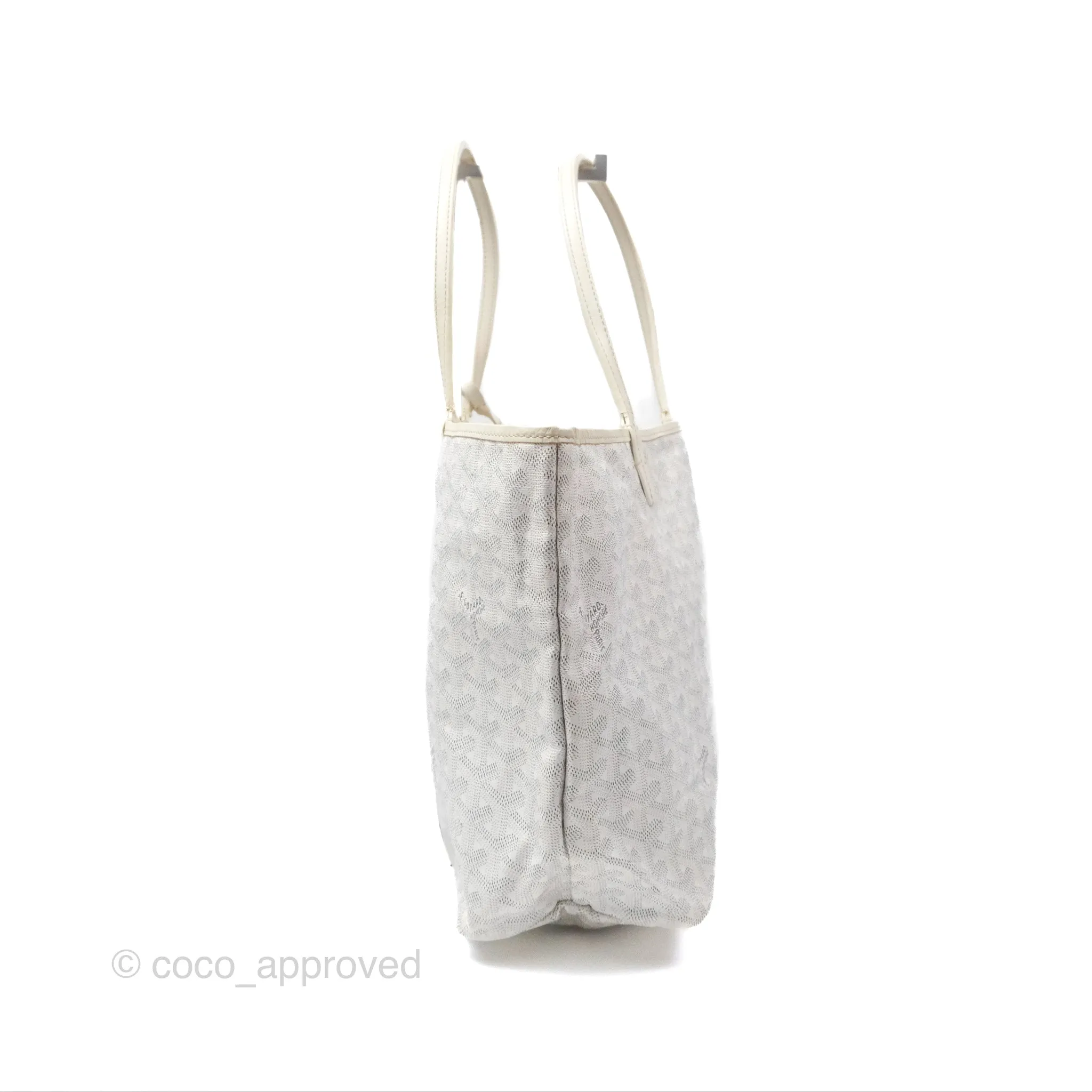 Goyard St Louis Tote PM White Goyardine Canvas