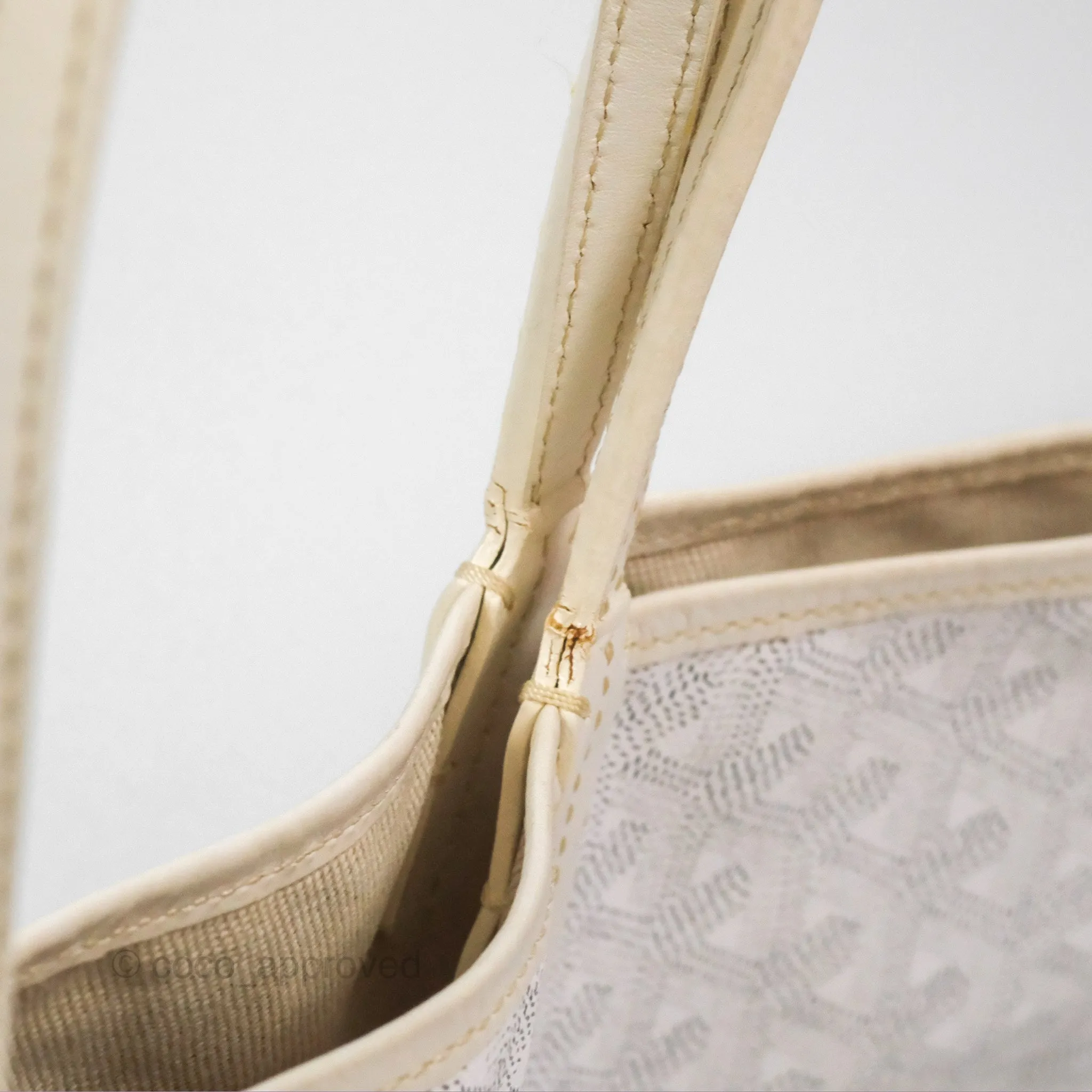 Goyard St Louis Tote PM White Goyardine Canvas