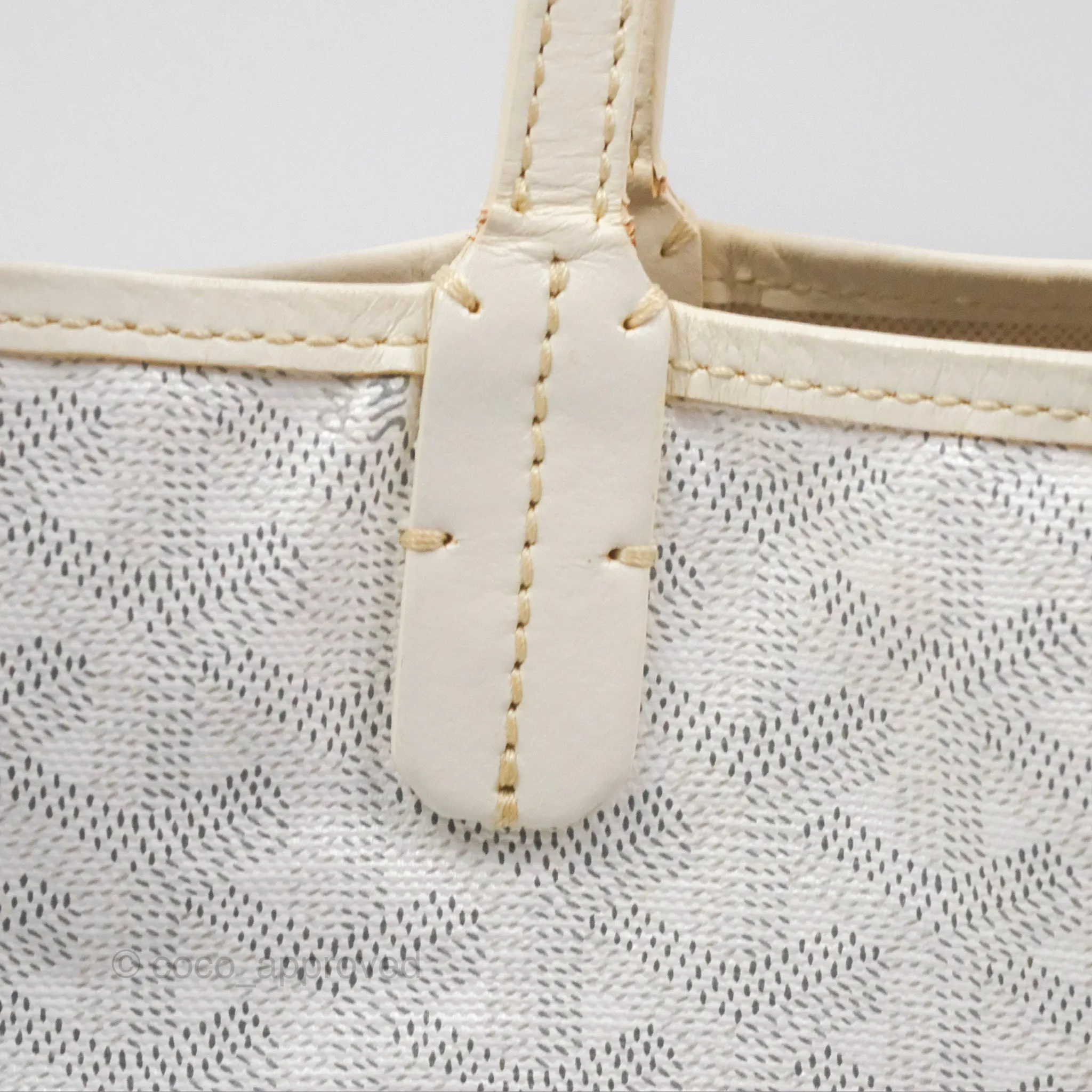 Goyard St Louis Tote PM White Goyardine Canvas