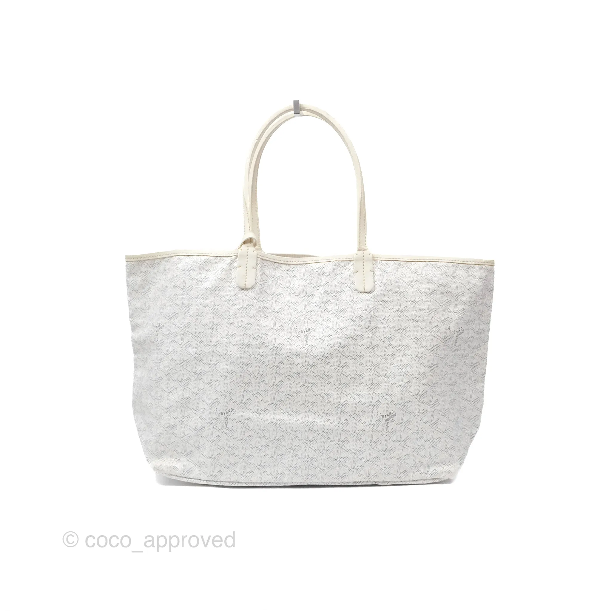 Goyard St Louis Tote PM White Goyardine Canvas