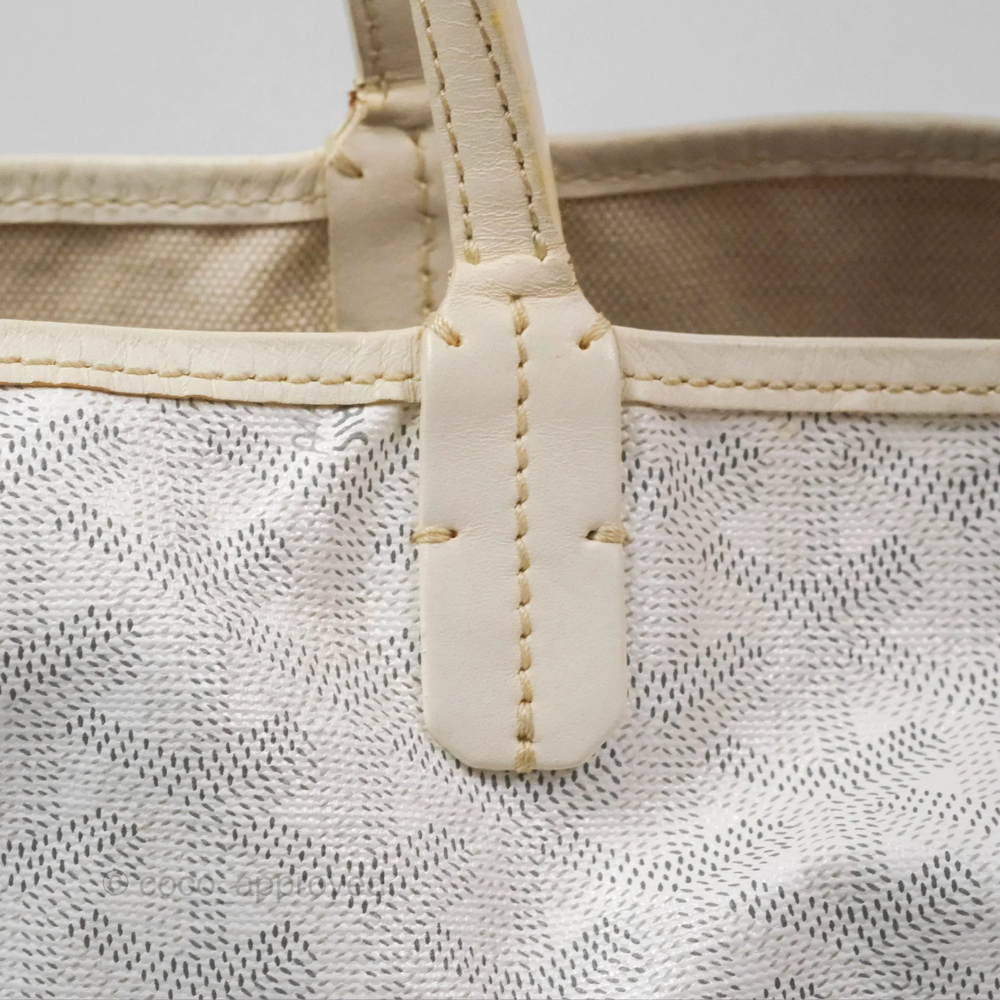 Goyard St Louis Tote PM White Goyardine Canvas