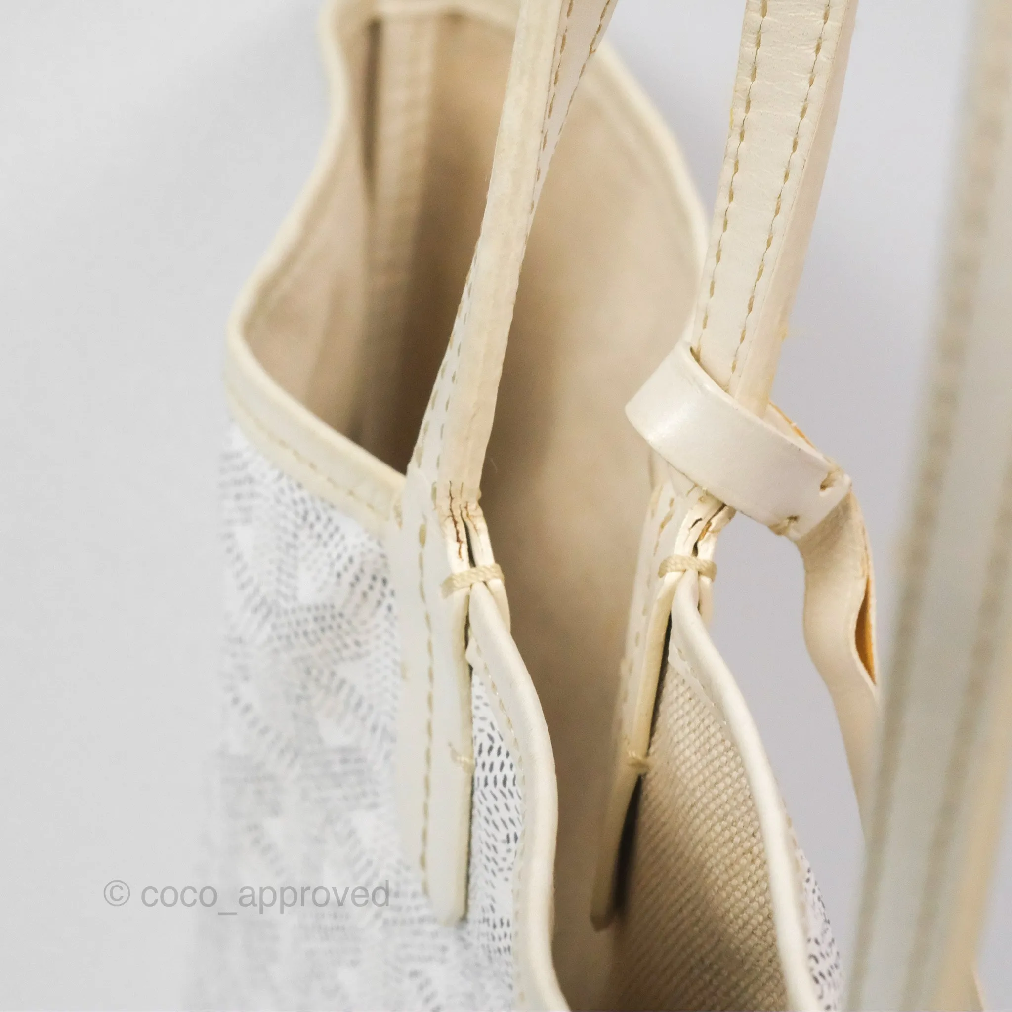 Goyard St Louis Tote PM White Goyardine Canvas