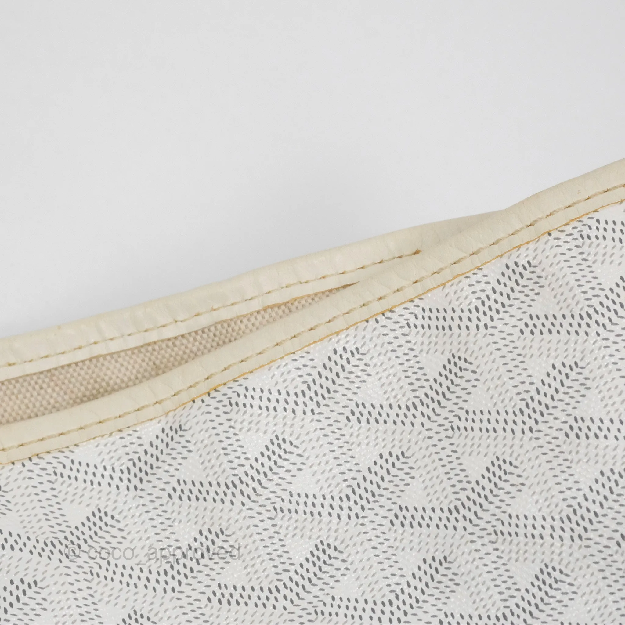 Goyard St Louis Tote PM White Goyardine Canvas