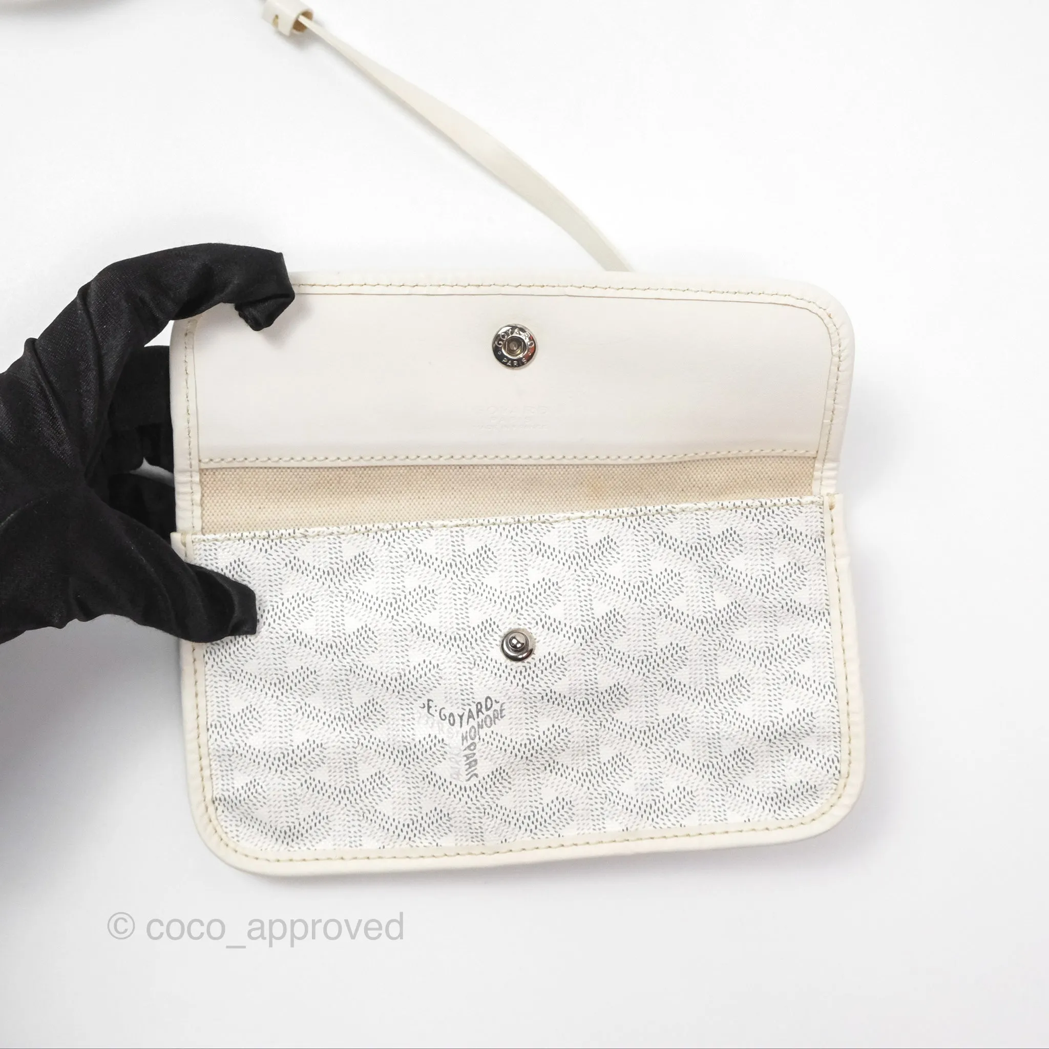 Goyard St Louis Tote PM White Goyardine Canvas