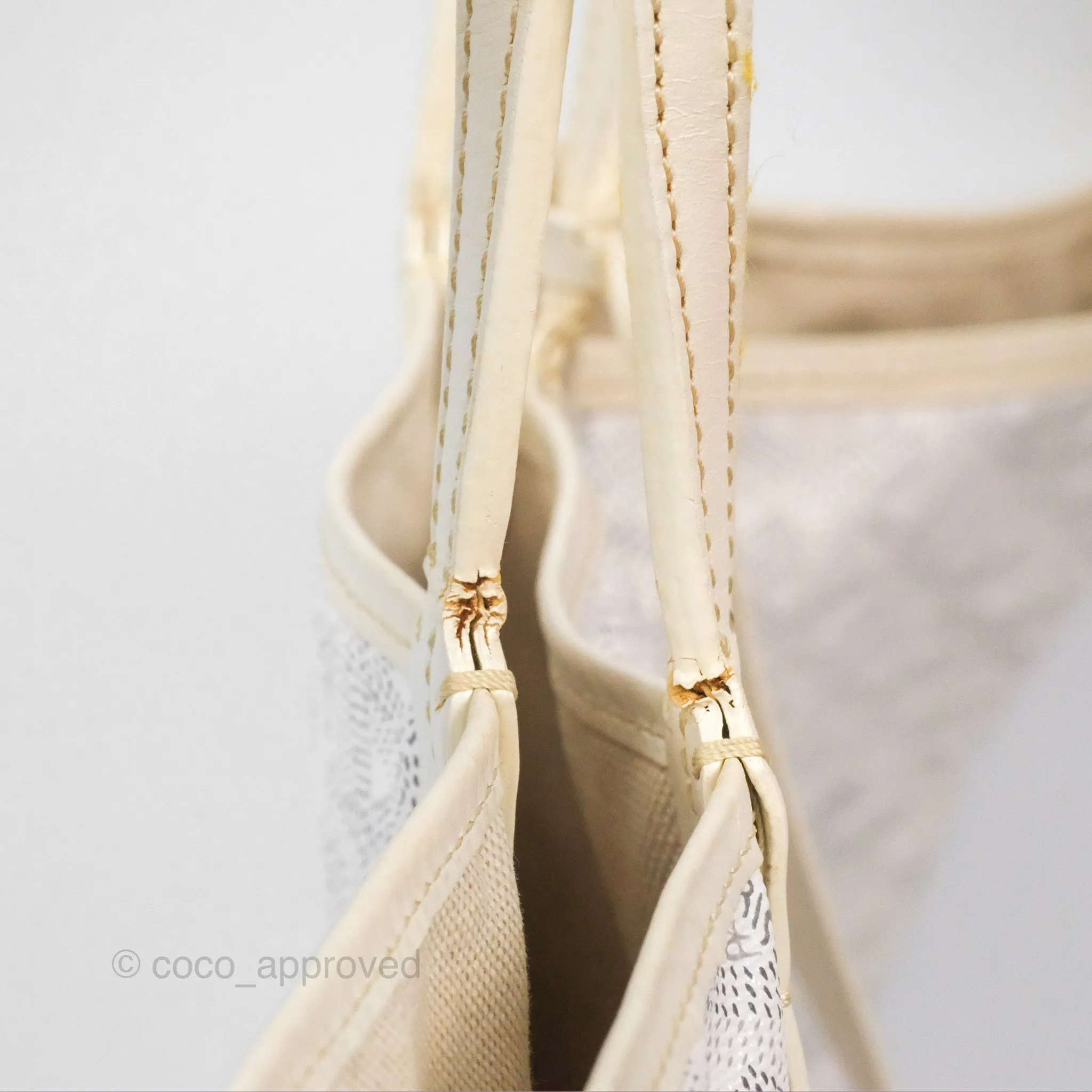 Goyard St Louis Tote PM White Goyardine Canvas