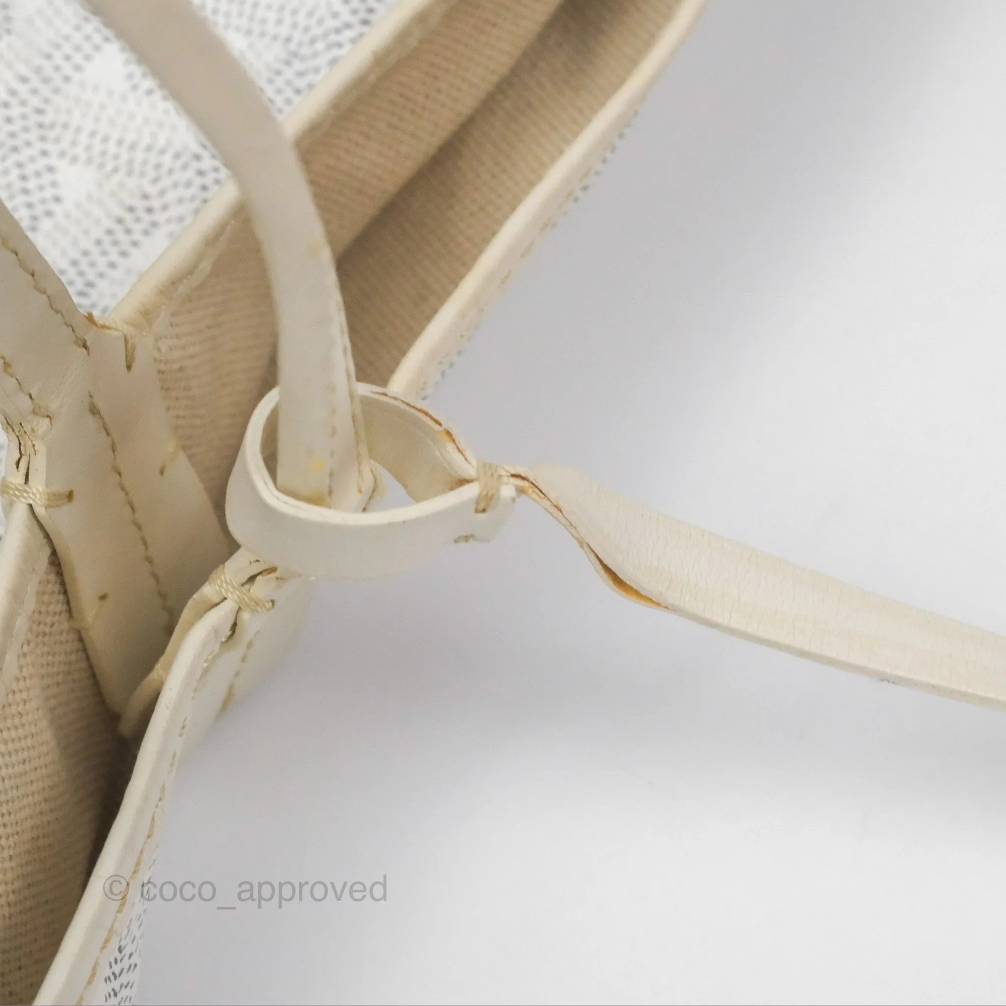 Goyard St Louis Tote PM White Goyardine Canvas