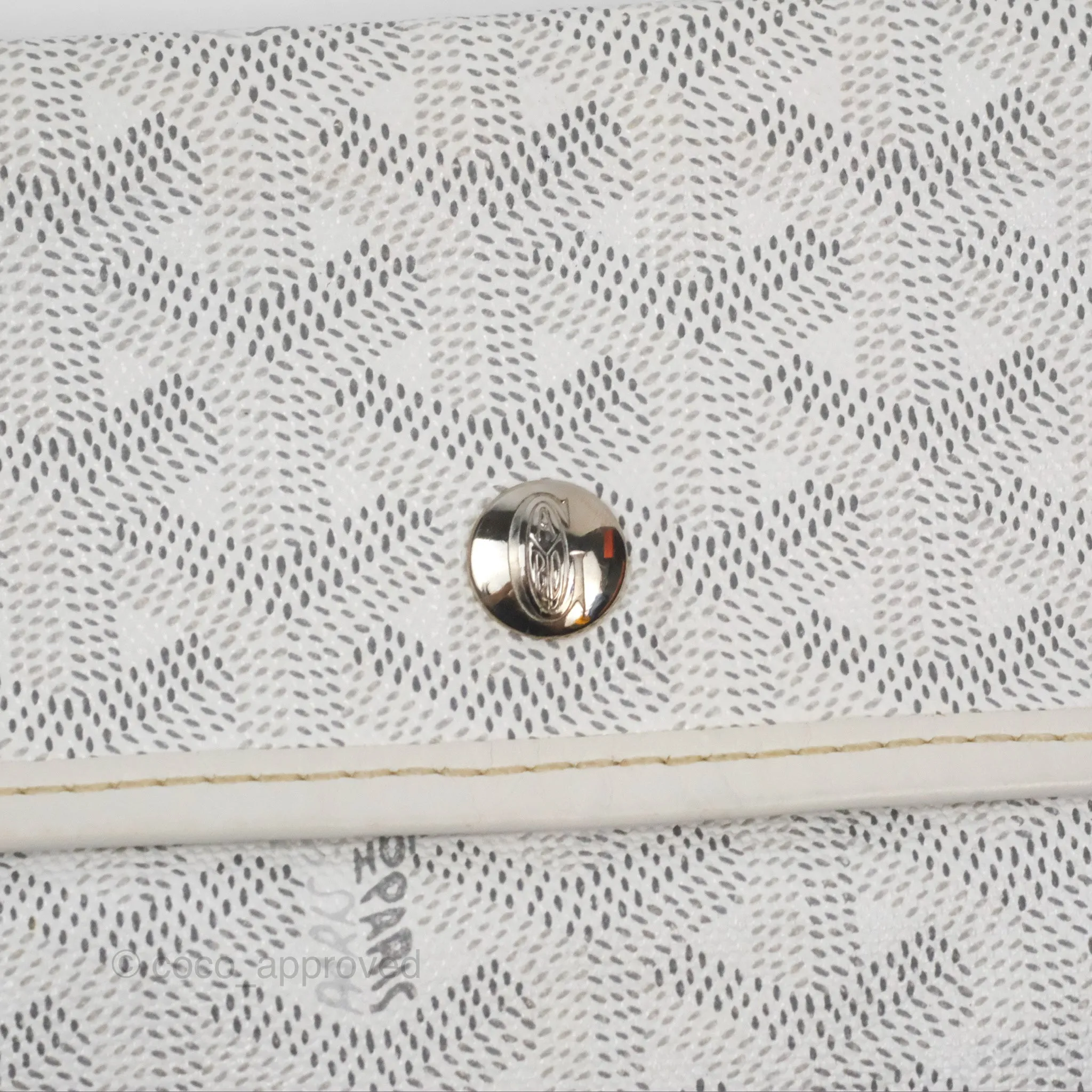 Goyard St Louis Tote PM White Goyardine Canvas