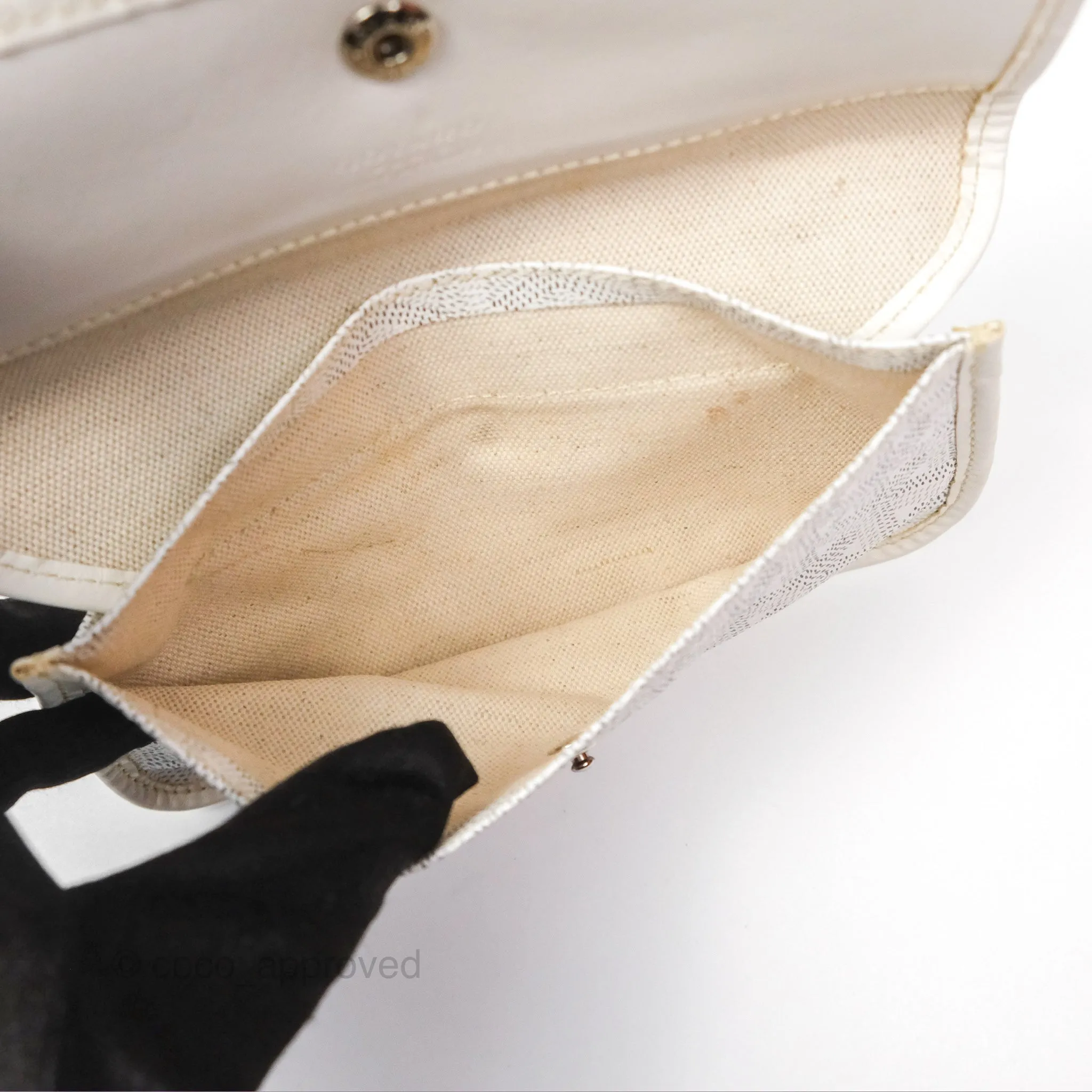 Goyard St Louis Tote PM White Goyardine Canvas