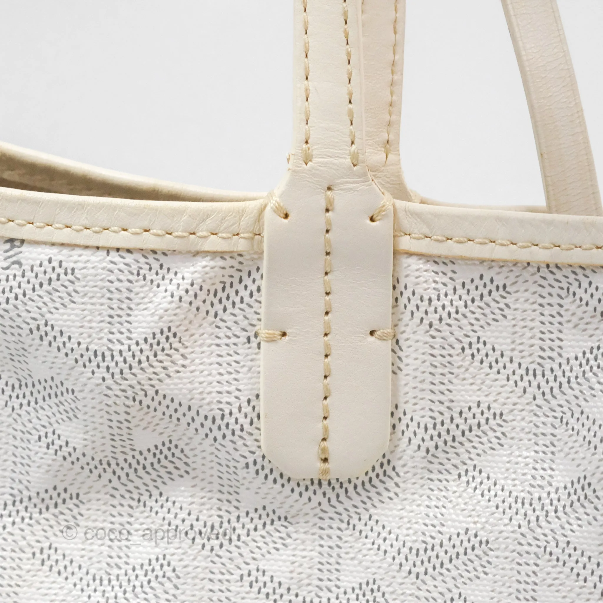 Goyard St Louis Tote PM White Goyardine Canvas