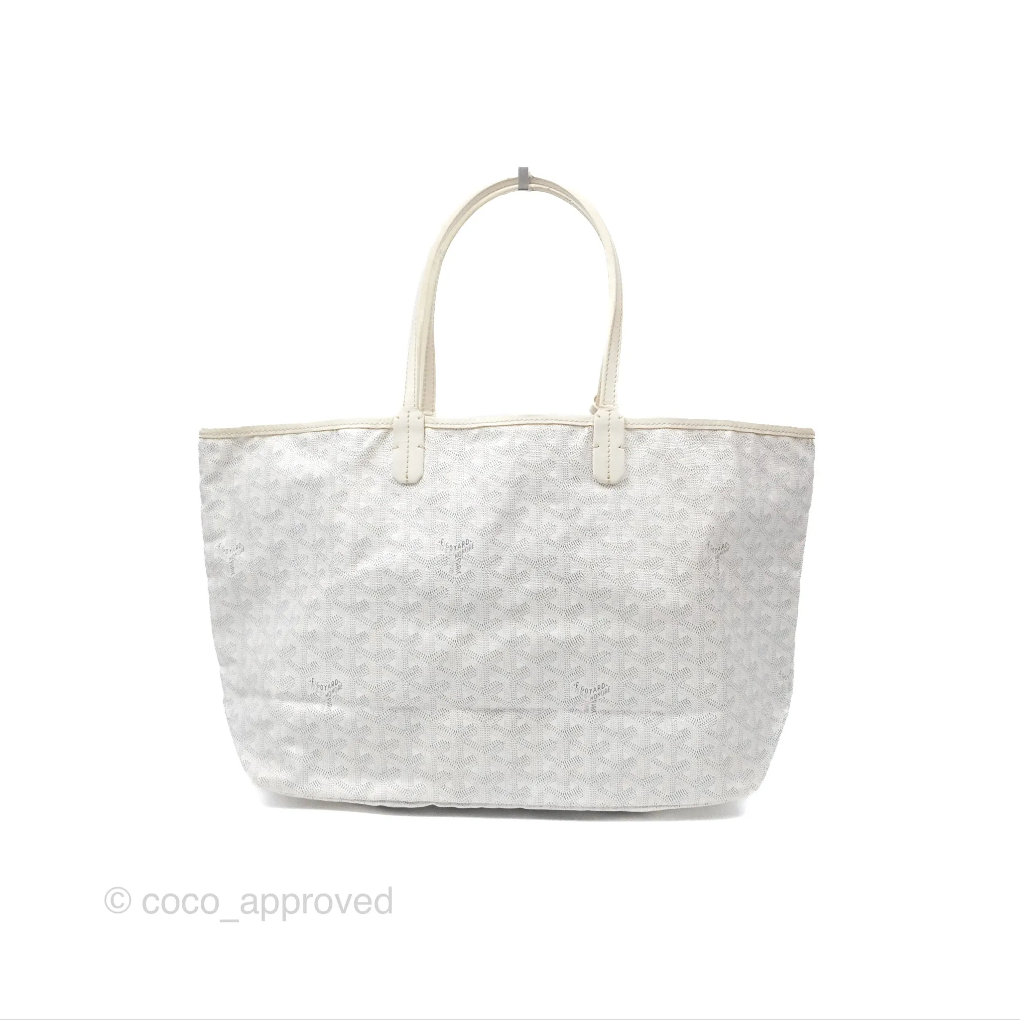Goyard St Louis Tote PM White Goyardine Canvas