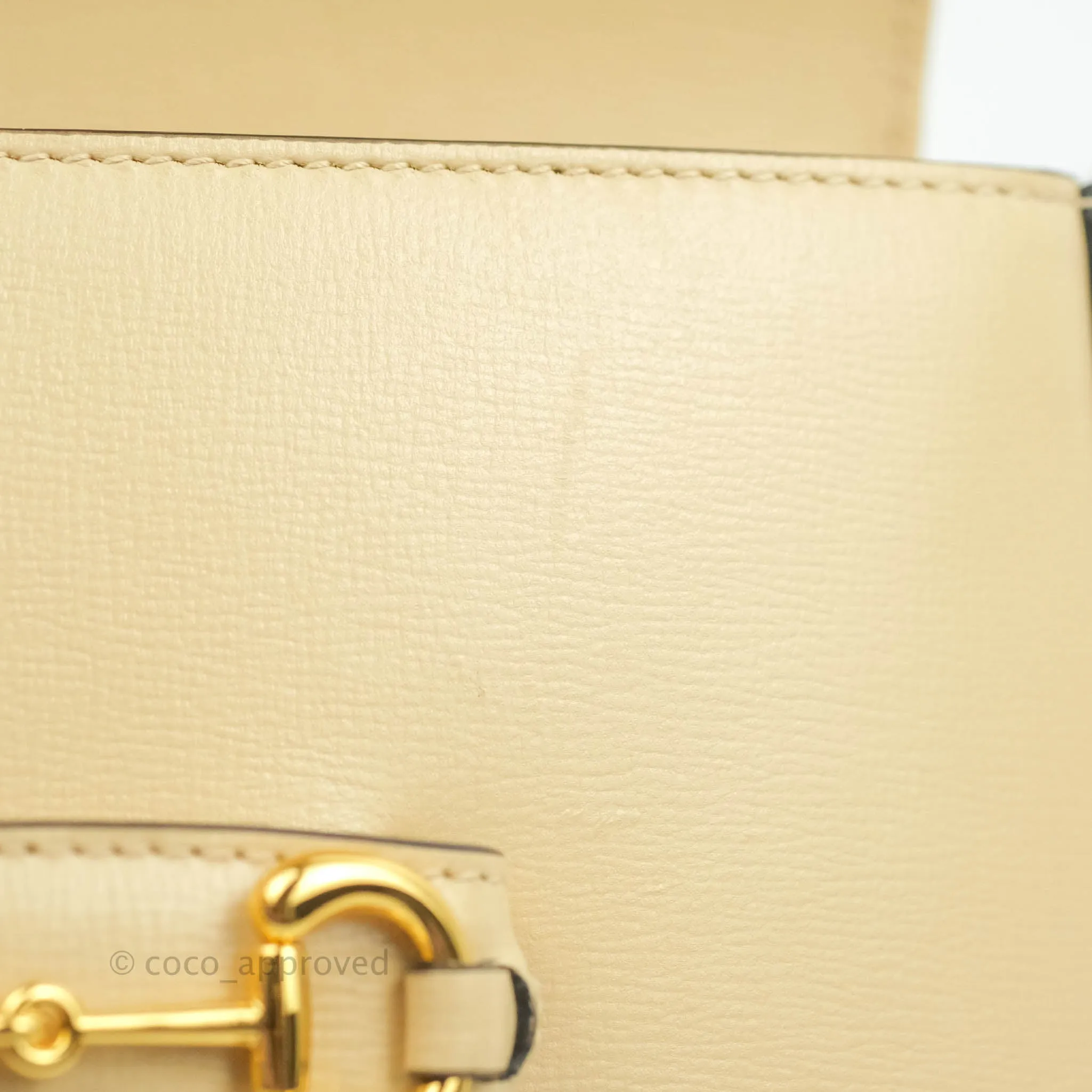 Gucci 1955 Horsebit Mini Shoulder Bag Beige Calfskin Gold Hardware