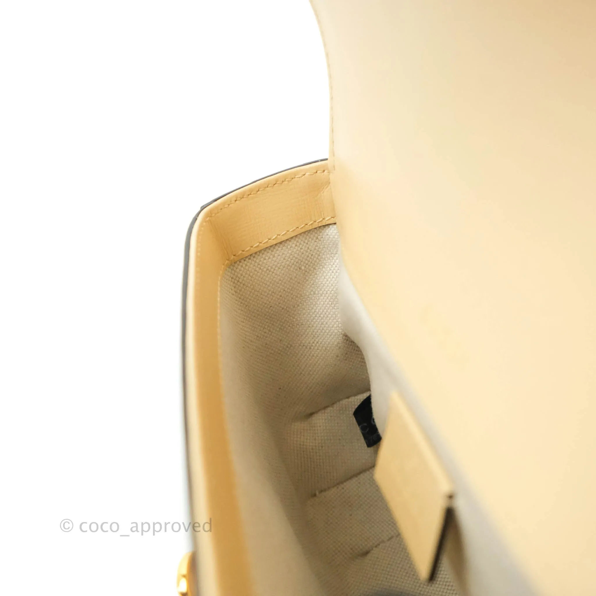 Gucci 1955 Horsebit Mini Shoulder Bag Beige Calfskin Gold Hardware