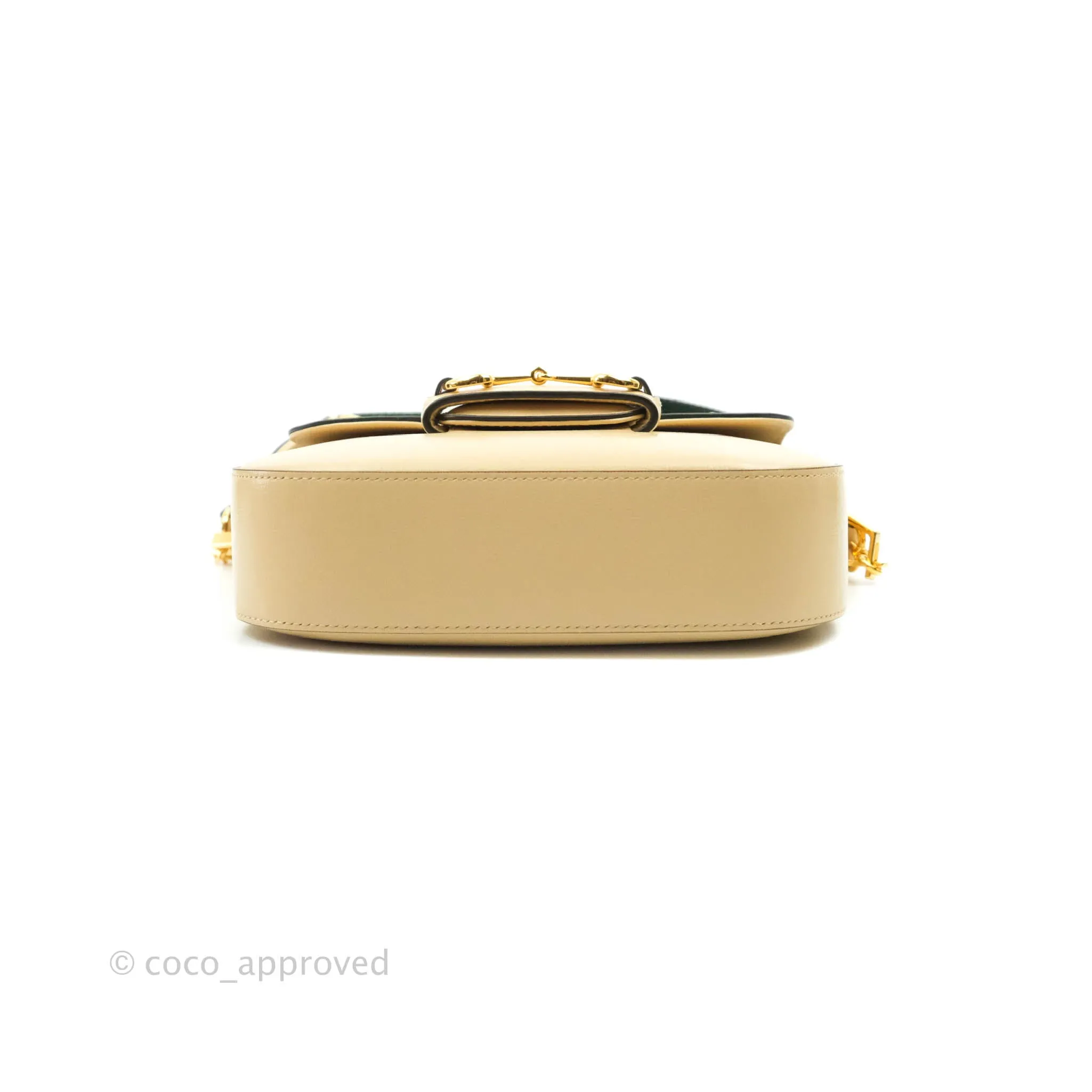 Gucci 1955 Horsebit Mini Shoulder Bag Beige Calfskin Gold Hardware
