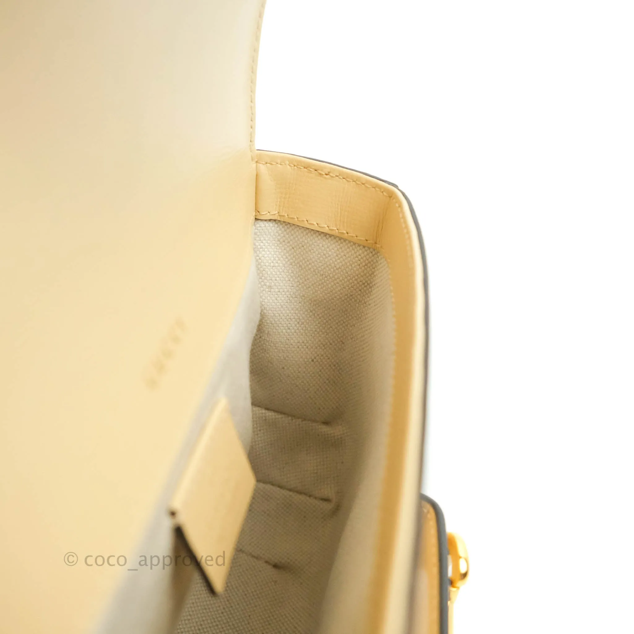 Gucci 1955 Horsebit Mini Shoulder Bag Beige Calfskin Gold Hardware