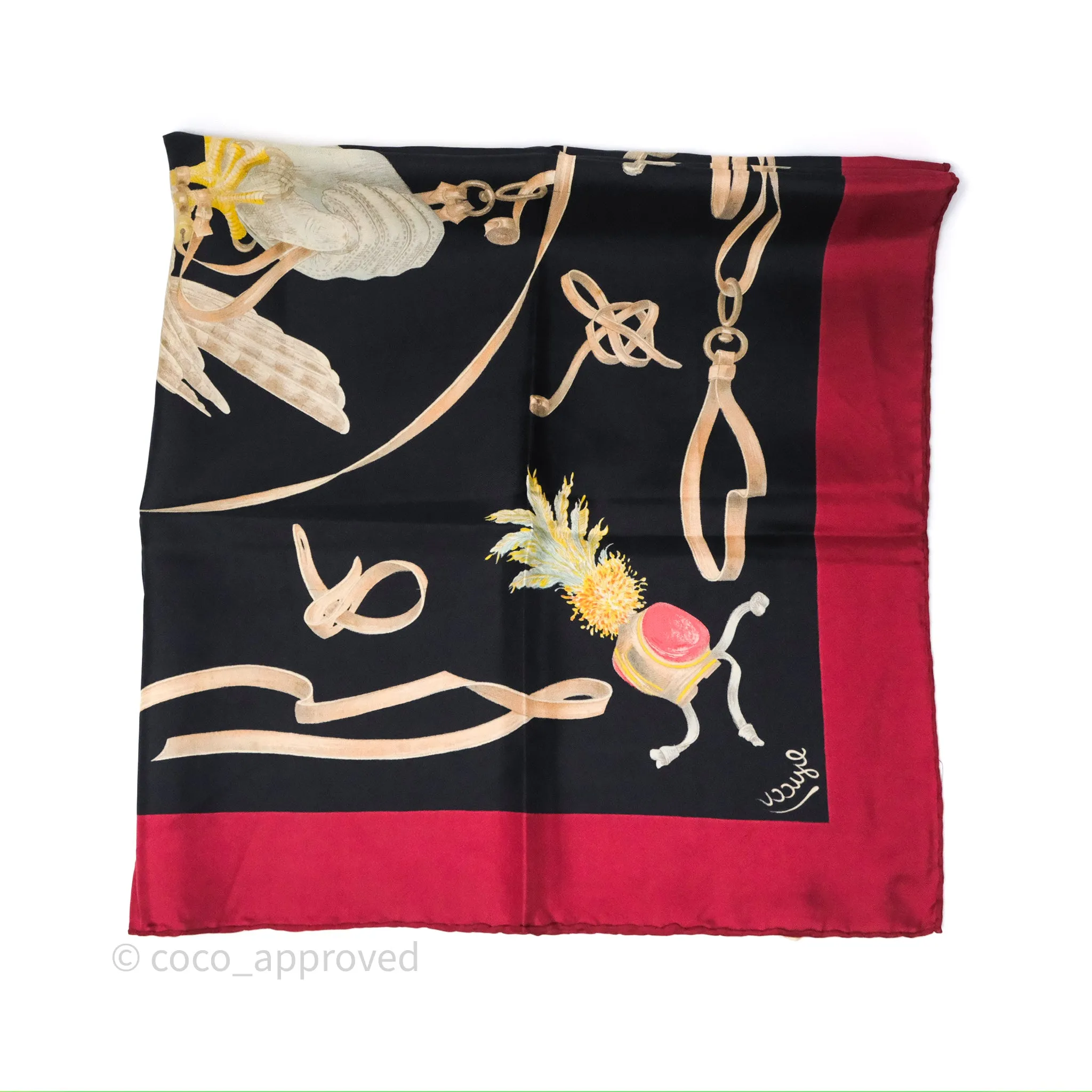 Gucci Bird Printed Scarf Seta Dark Red