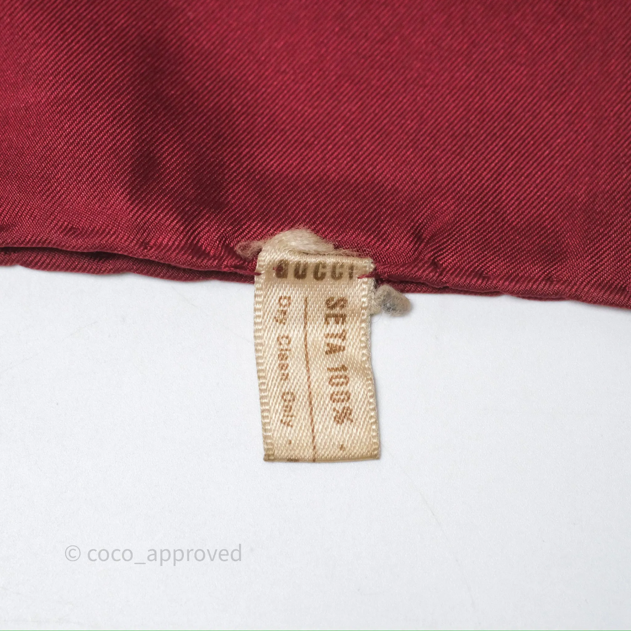 Gucci Bird Printed Scarf Seta Dark Red