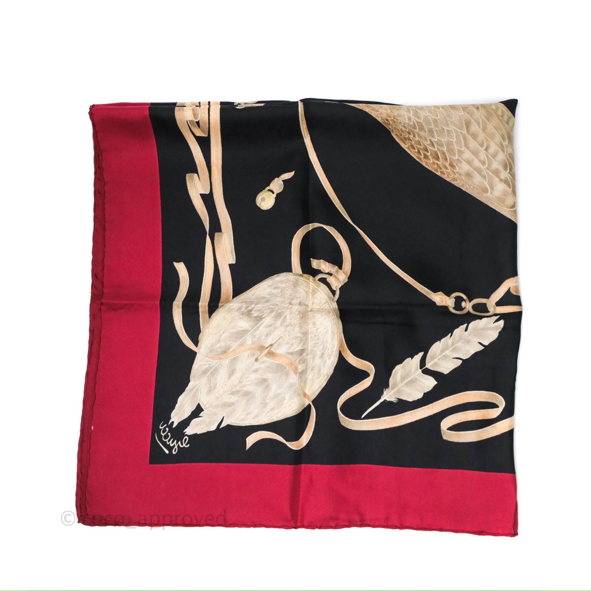Gucci Bird Printed Scarf Seta Dark Red