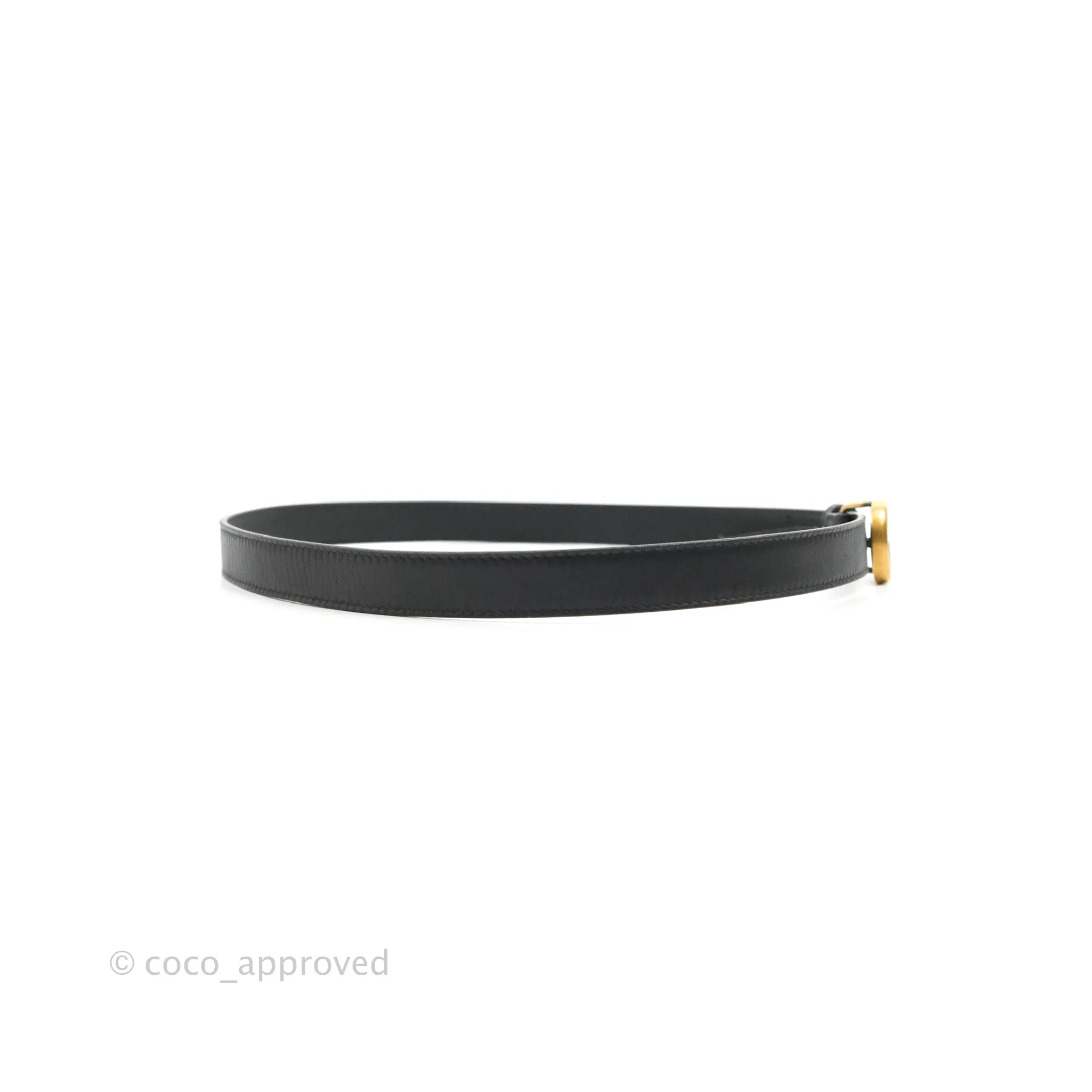 Gucci Black Calfskin Double GG 20mm Belt 80 32